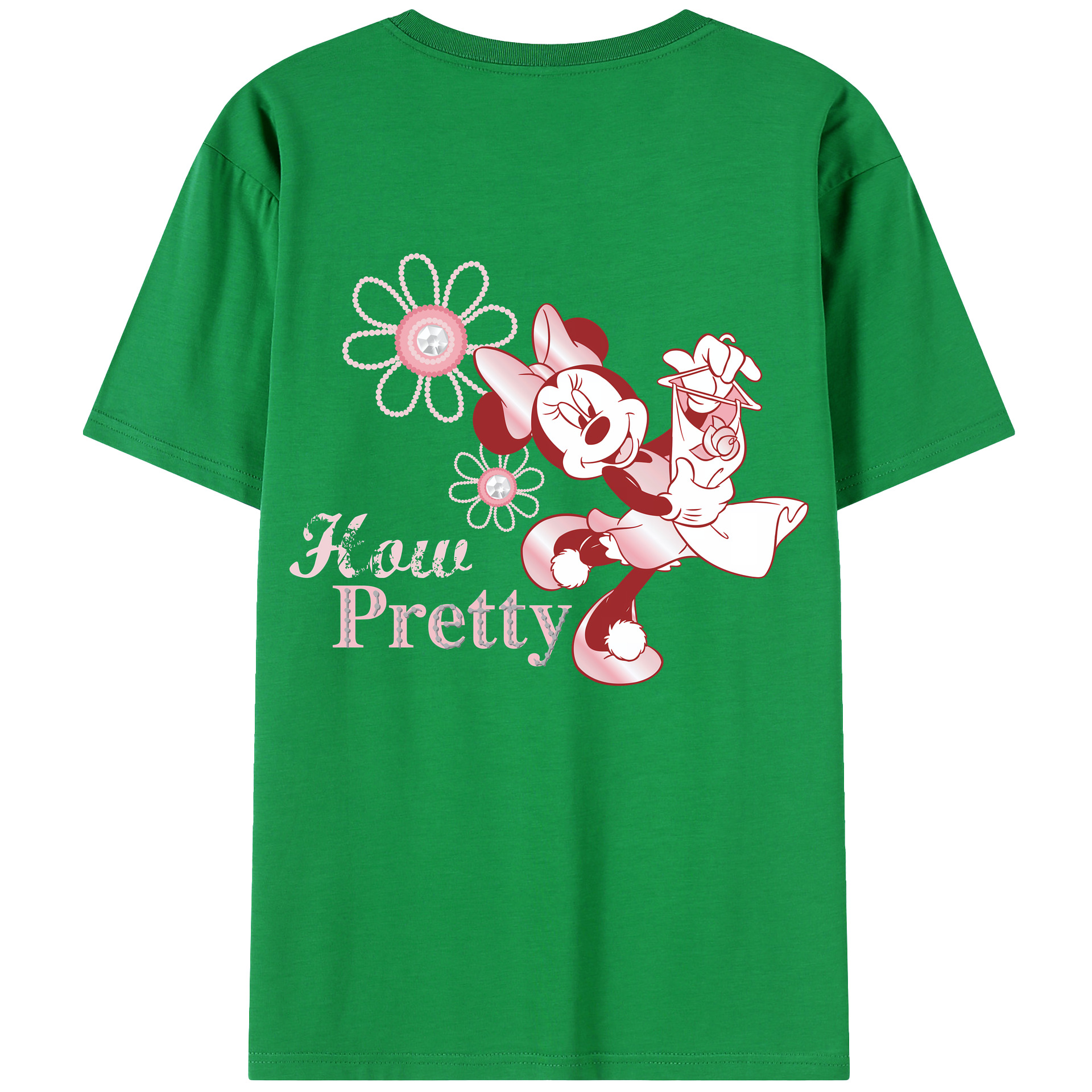 （画像用） ミッキーマウス Mickey Mouse レディース半袖Tシャツ(バックプリント)