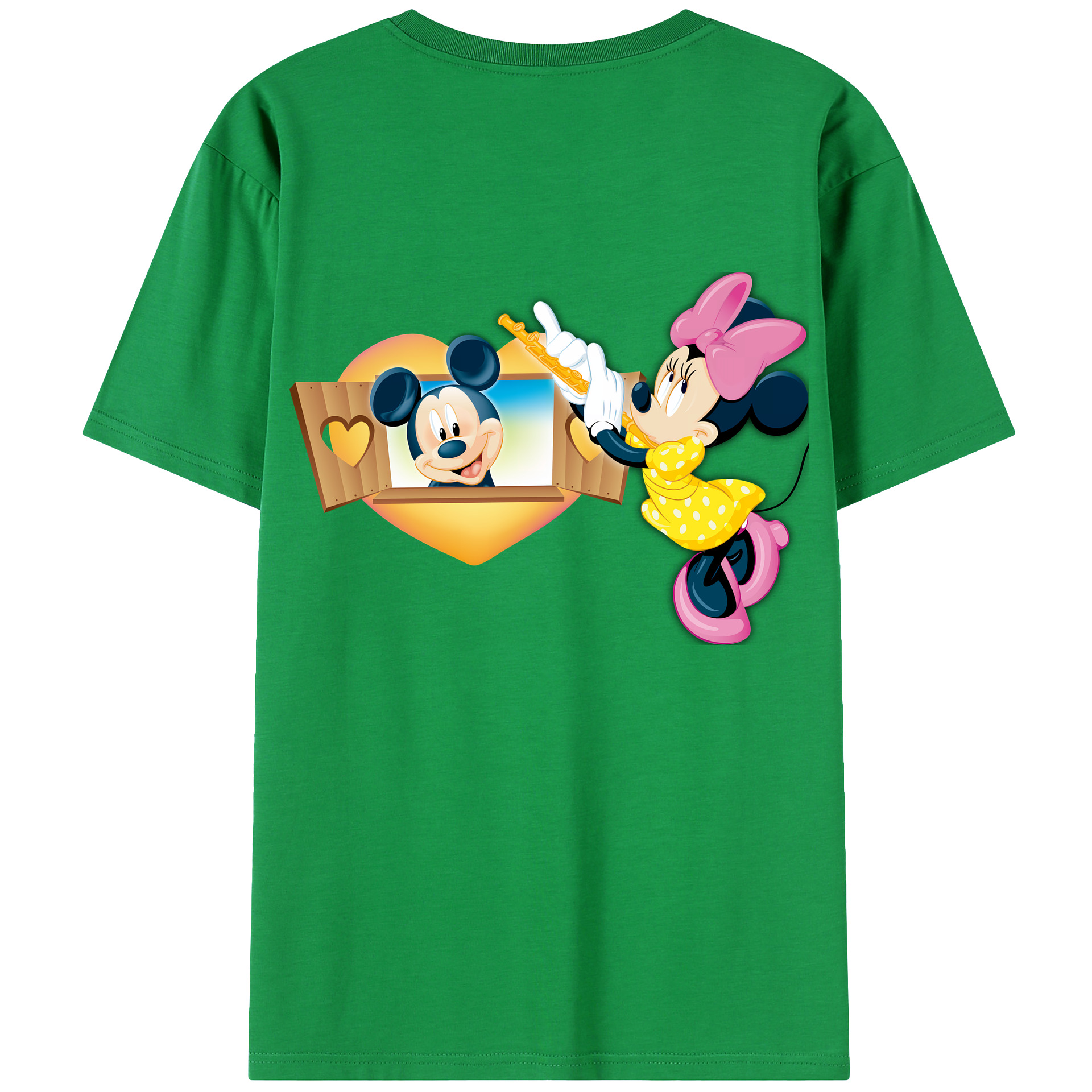 （画像用） ミッキーマウス Mickey Mouse レディース半袖Tシャツ(バックプリント)