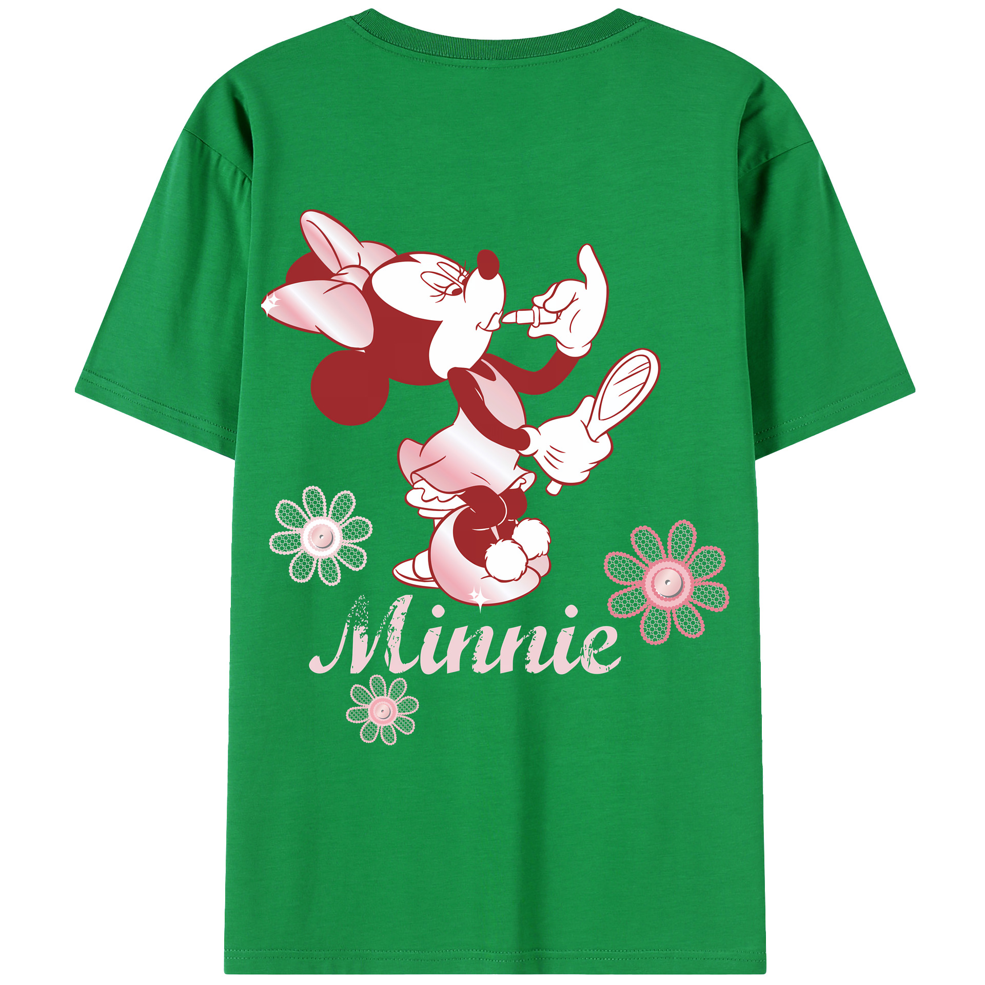 （画像用） ミッキーマウス Mickey Mouse レディース半袖Tシャツ(バックプリント)