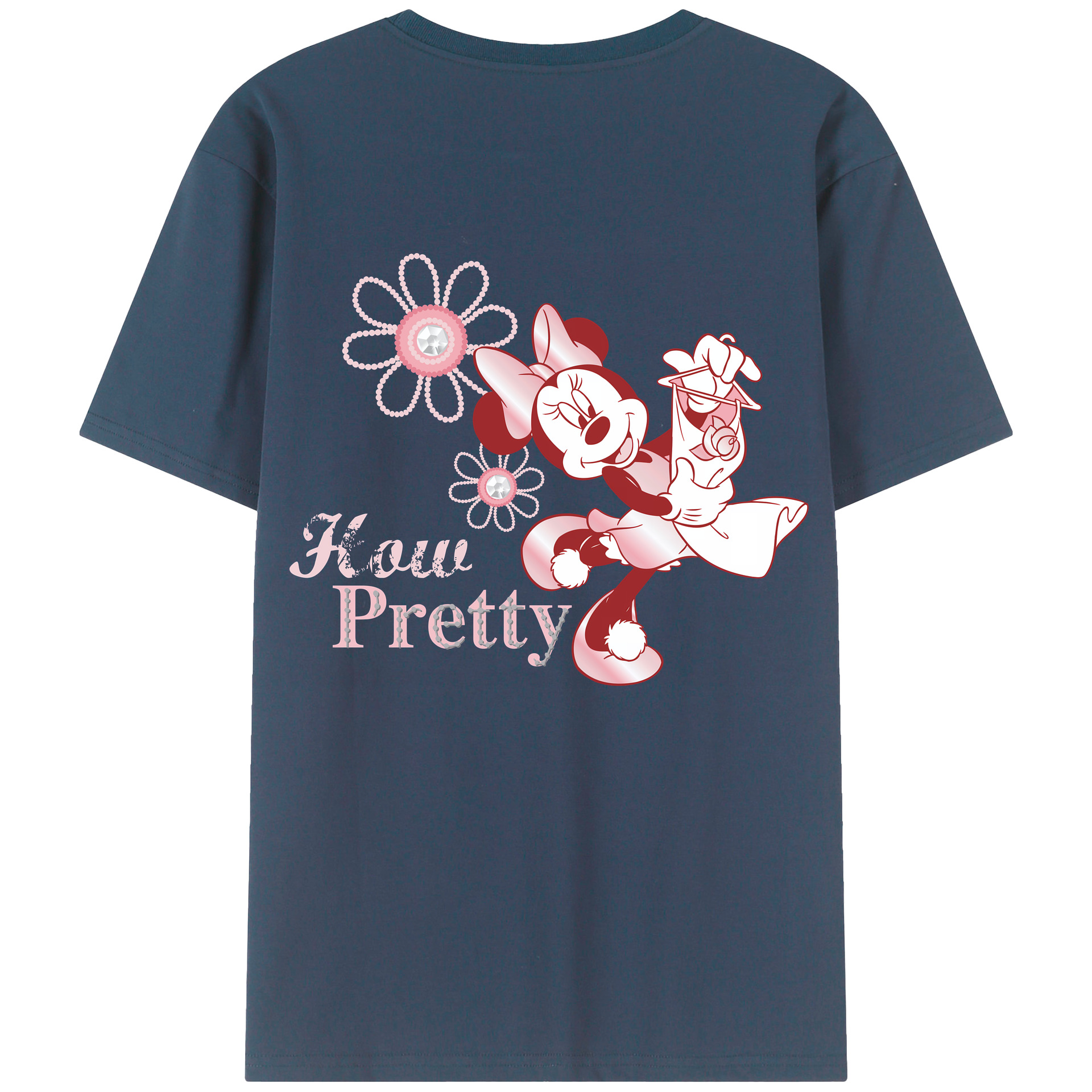 （画像用） ミッキーマウス Mickey Mouse レディース半袖Tシャツ(バックプリント)