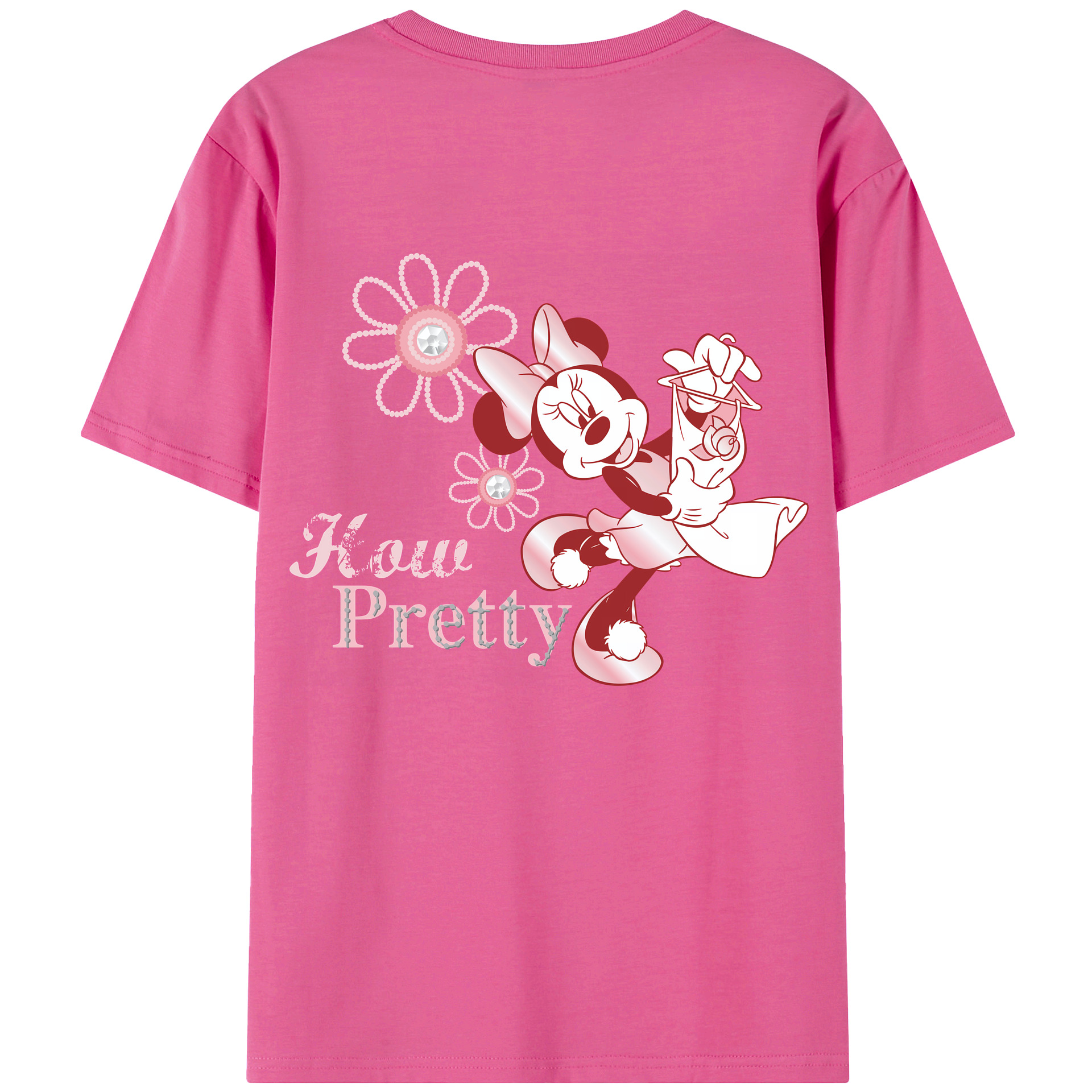（画像用） ミッキーマウス Mickey Mouse レディース半袖Tシャツ(バックプリント)