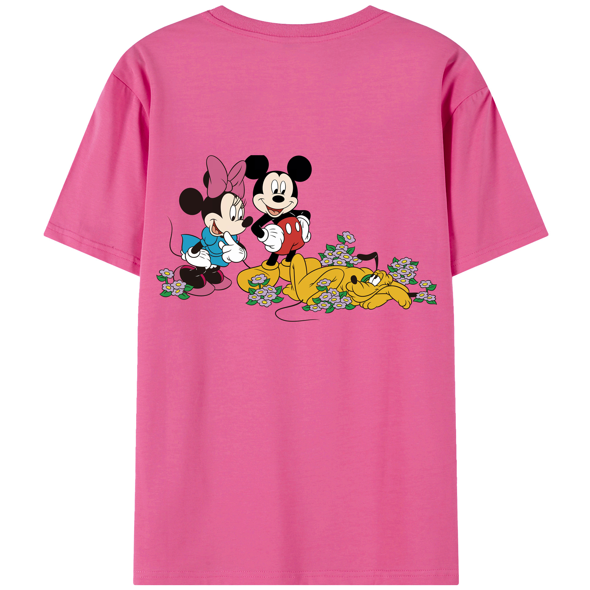 （画像用） ミッキーマウス Mickey Mouse レディース半袖Tシャツ(バックプリント)