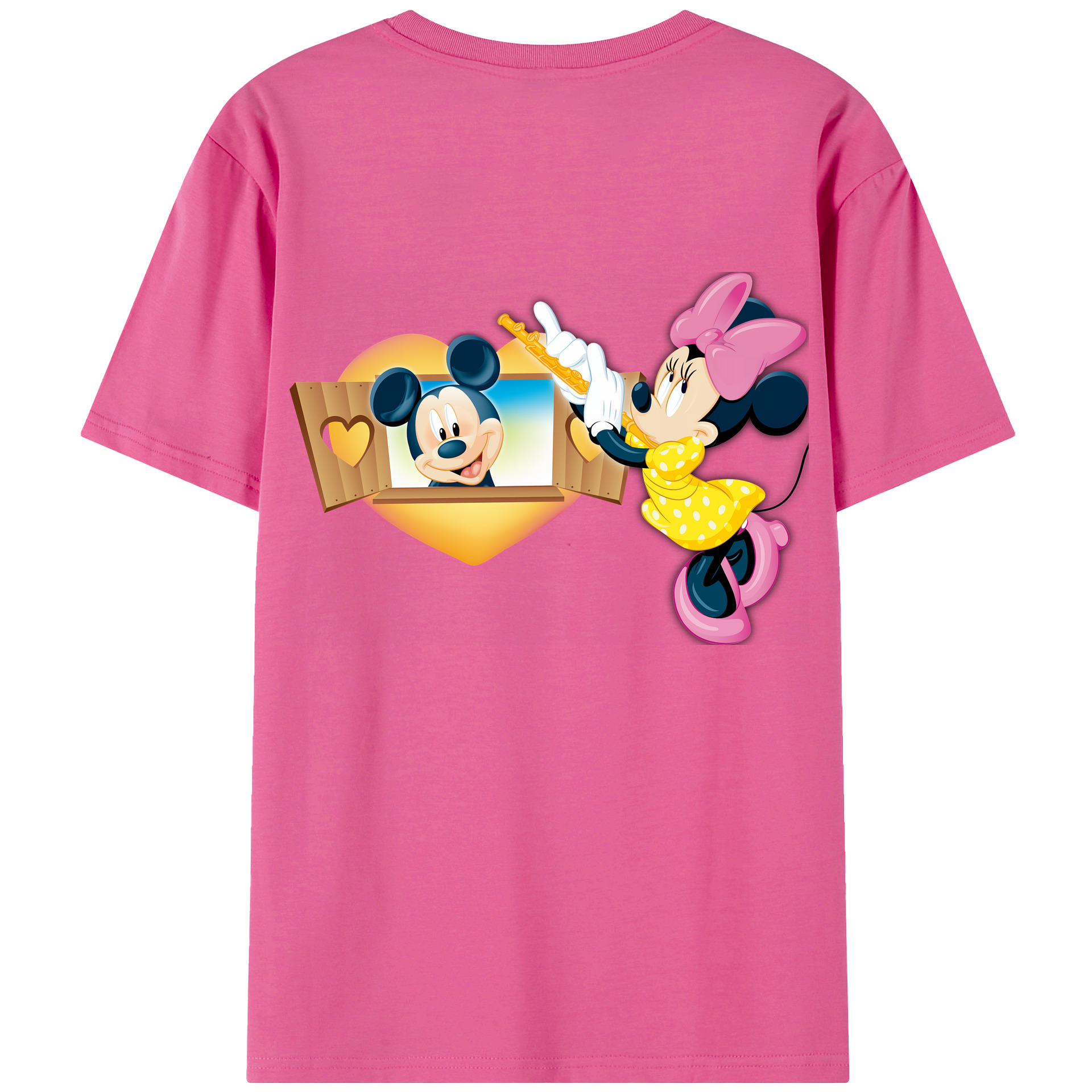 （画像用） ミッキーマウス Mickey Mouse レディース半袖Tシャツ(バックプリント)