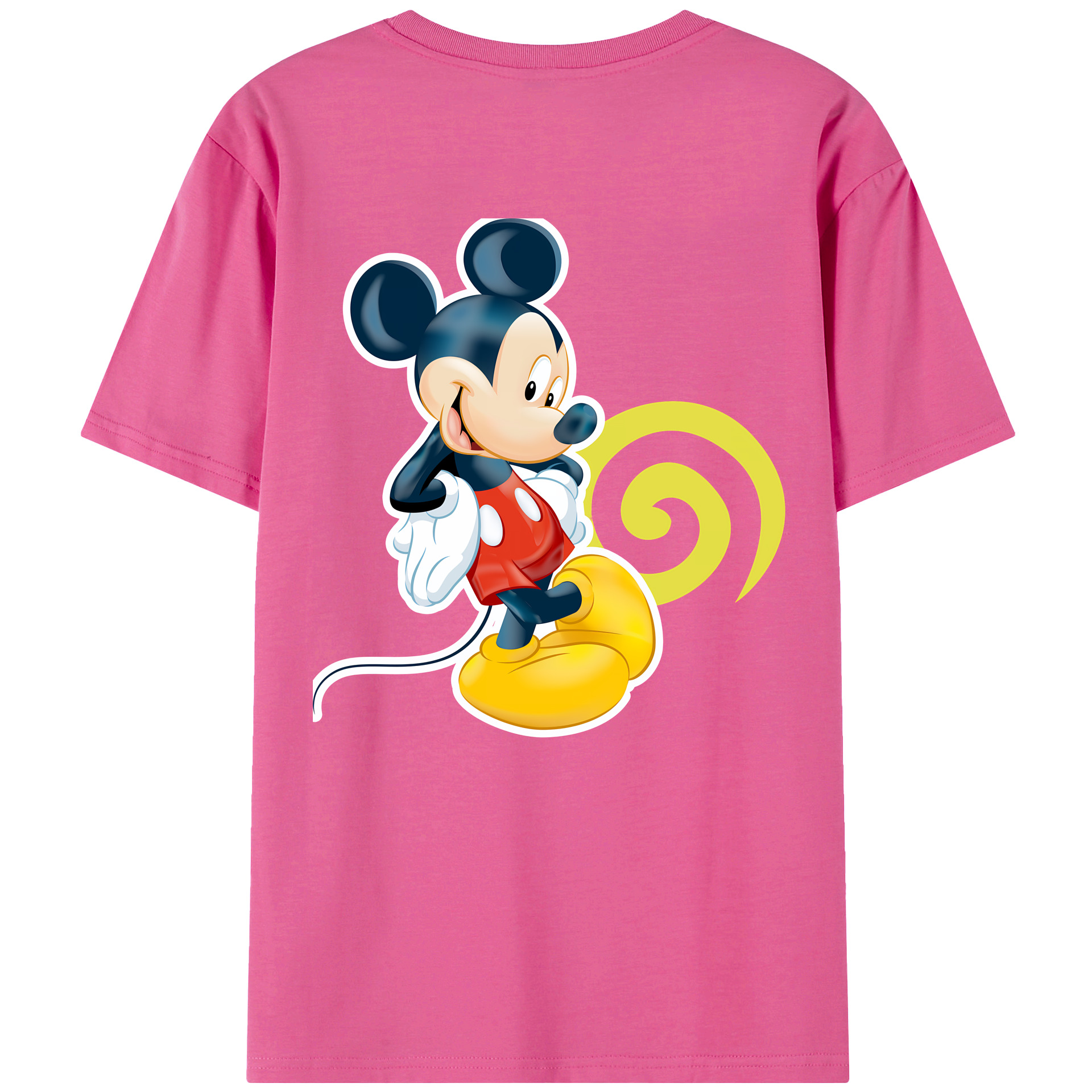 ミッキーマウス Mickey Mouse レディース半袖Tシャツ(バックプリント)