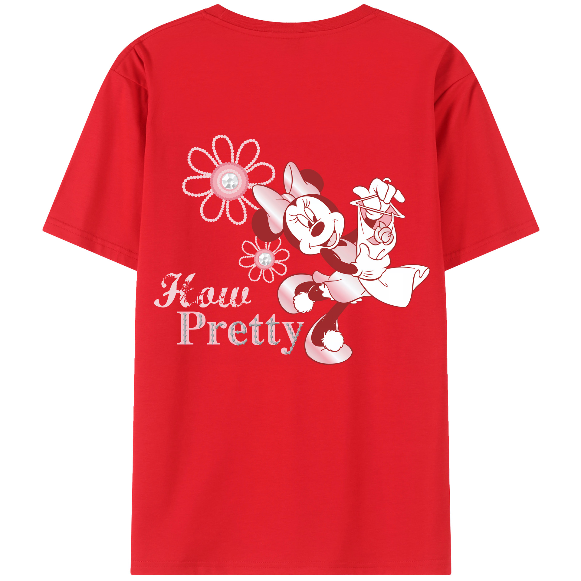 （画像用） ミッキーマウス Mickey Mouse レディース半袖Tシャツ(バックプリント)