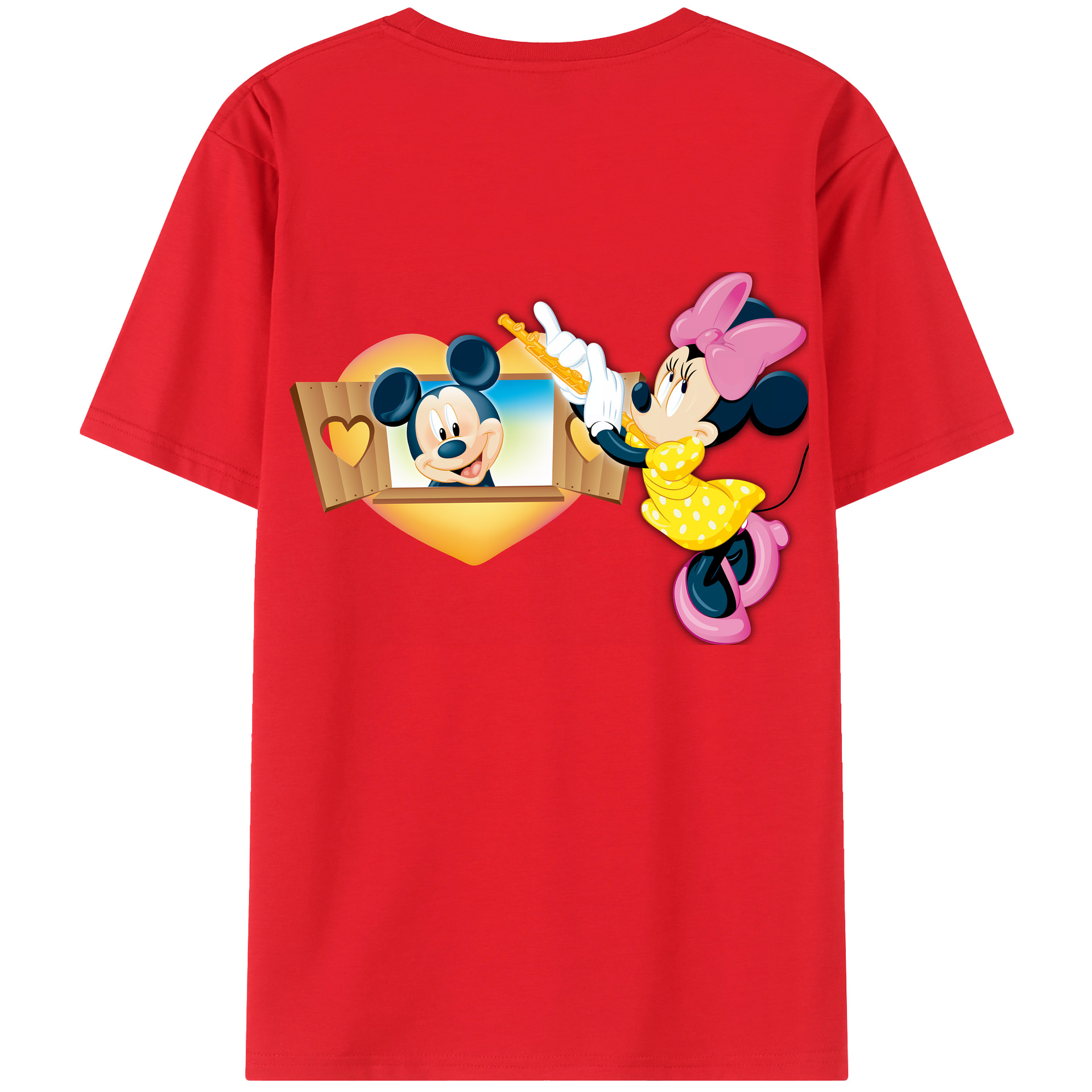 （画像用） ミッキーマウス Mickey Mouse レディース半袖Tシャツ(バックプリント)