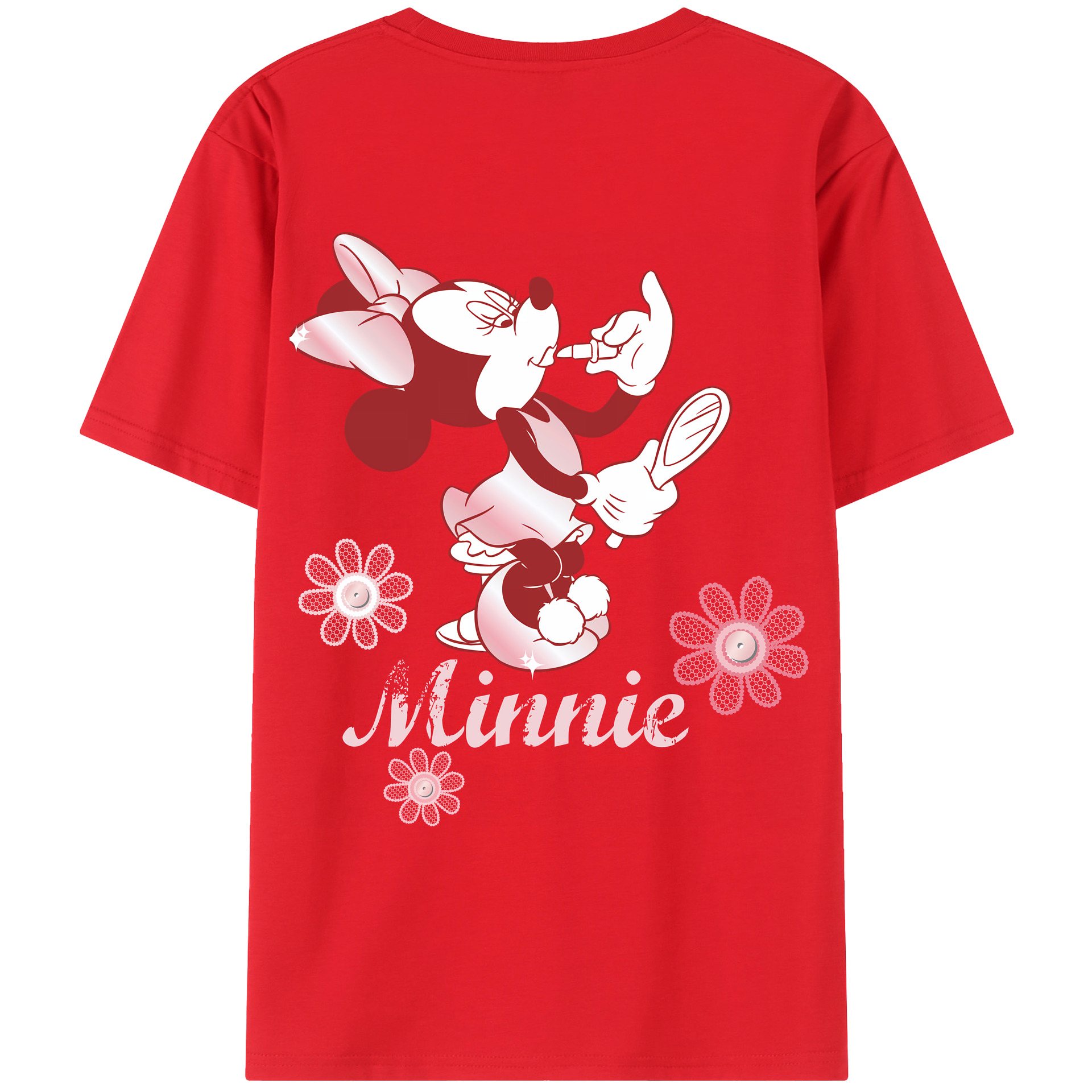 （画像用） ミッキーマウス Mickey Mouse レディース半袖Tシャツ(バックプリント)