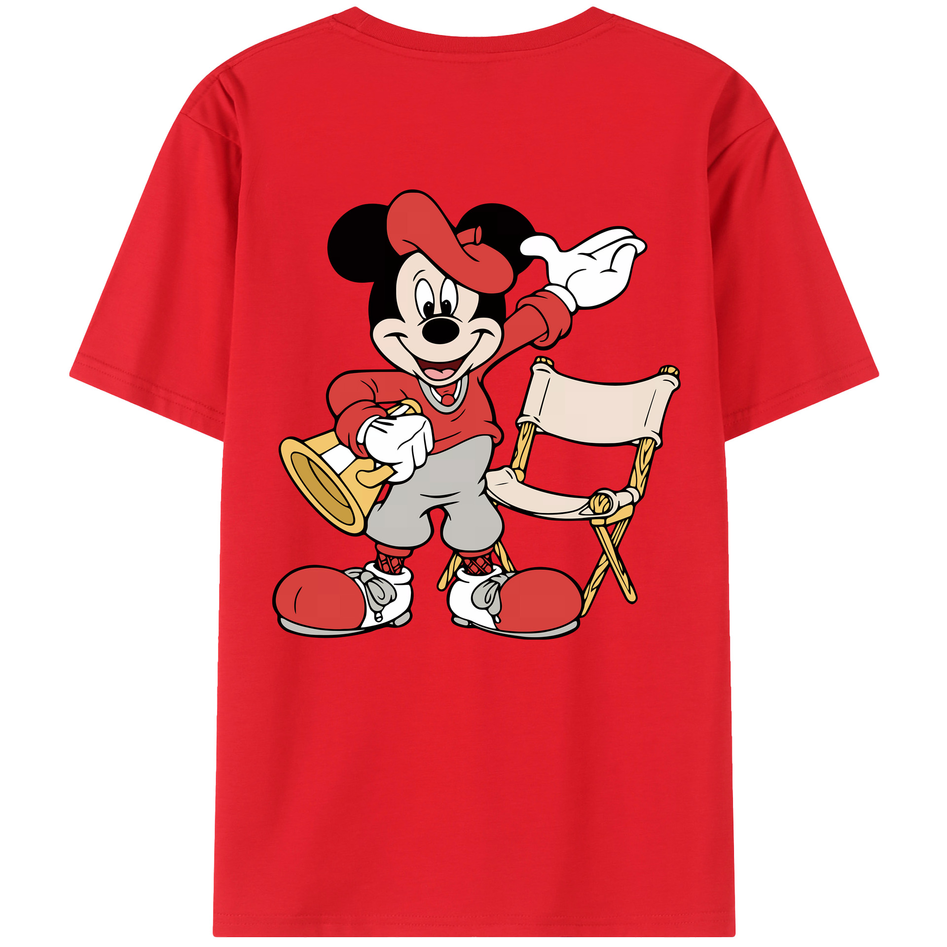 ミッキーマウス Mickey Mouse レディース半袖Tシャツ(バックプリント)