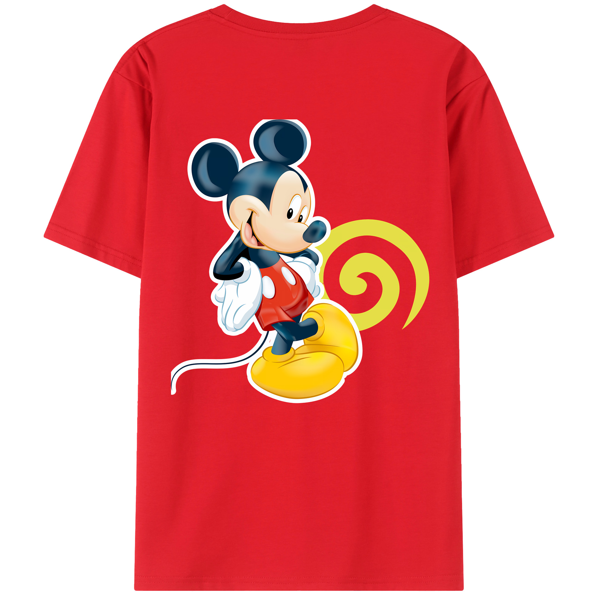 ミッキーマウス Mickey Mouse レディース半袖Tシャツ(バックプリント)