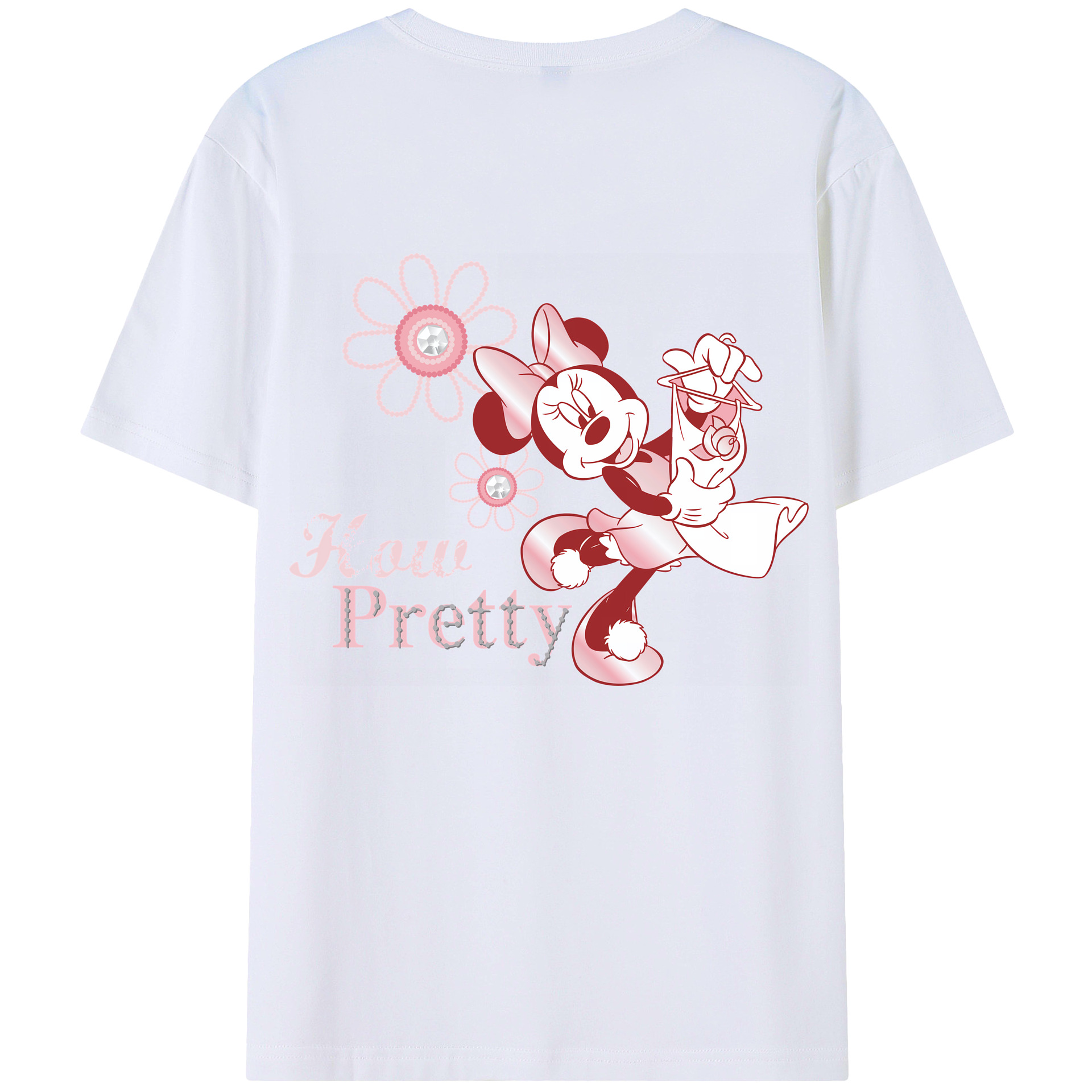 （画像用） ミッキーマウス Mickey Mouse レディース半袖Tシャツ(バックプリント)
