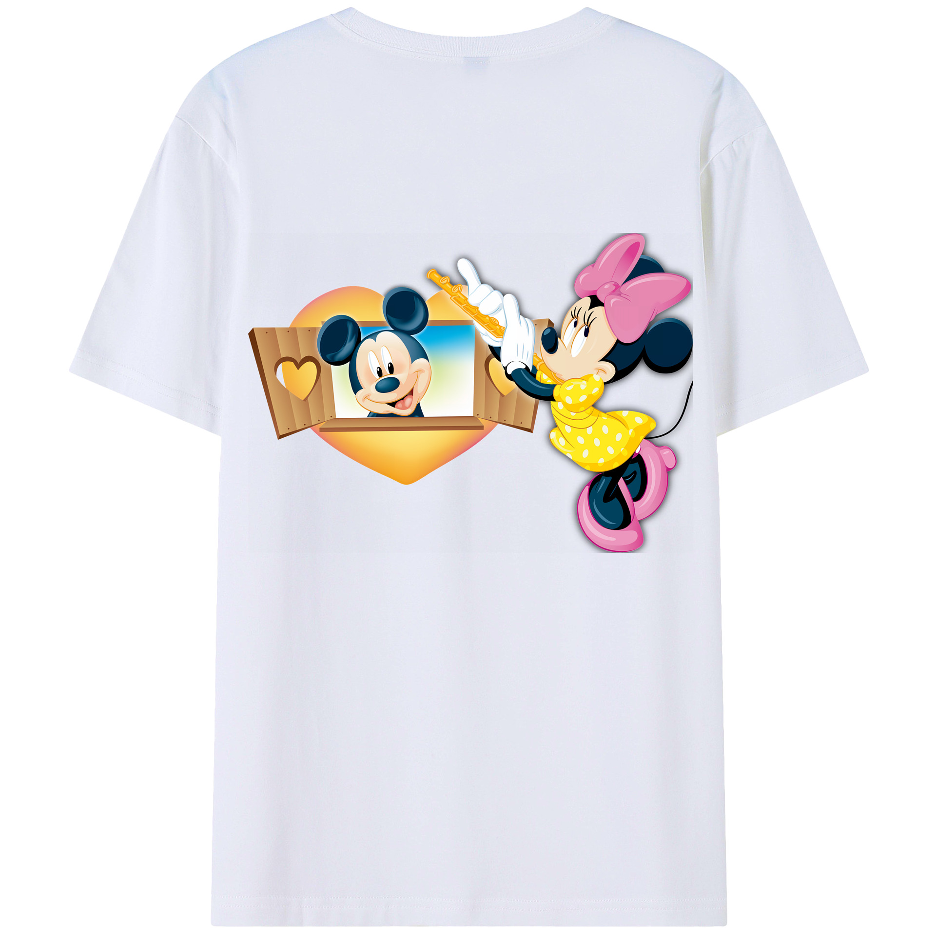 （画像用） ミッキーマウス Mickey Mouse レディース半袖Tシャツ(バックプリント)