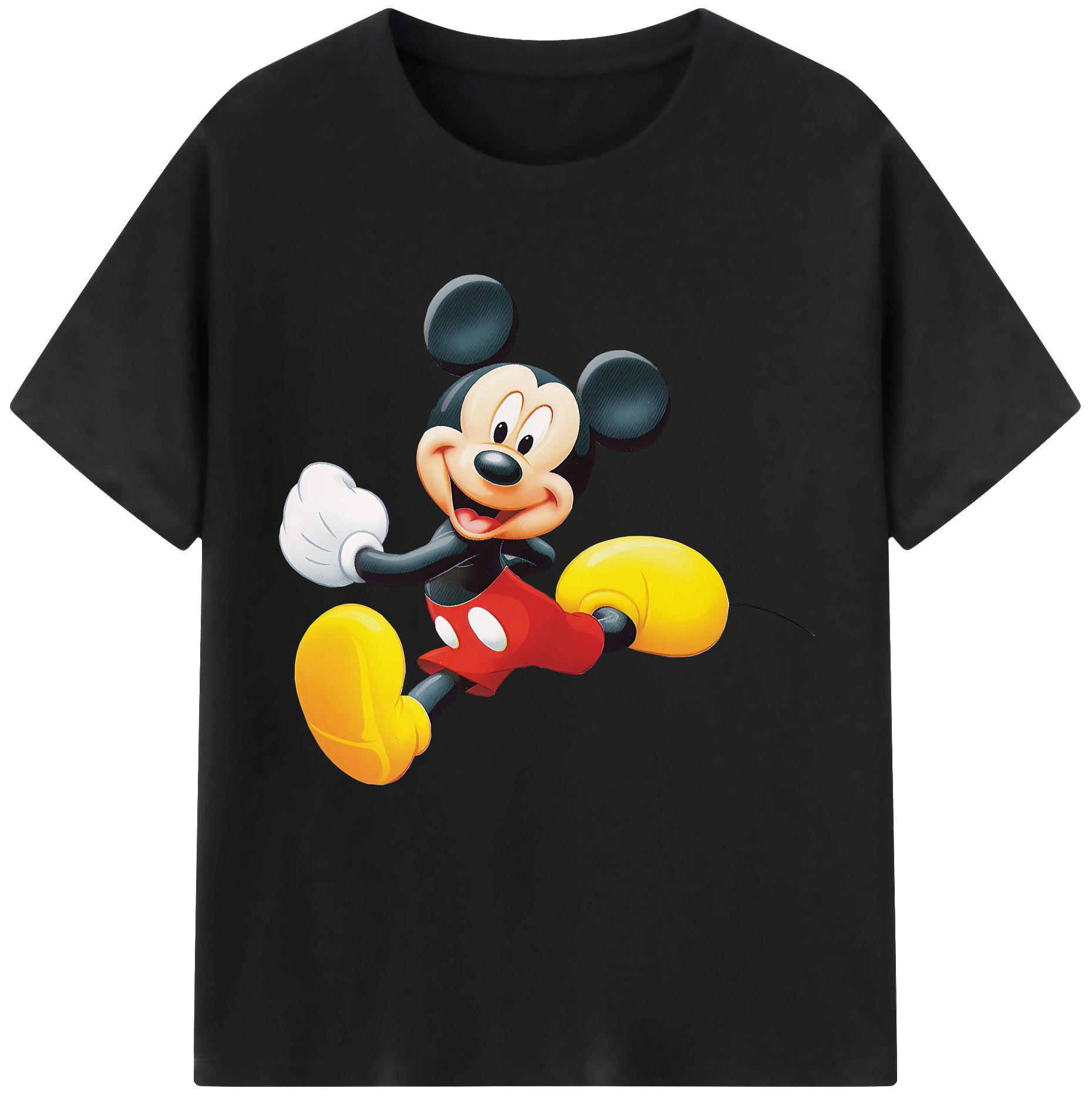 ミッキーマウス Mickey Mouse レディースカジュアルプリントTシャツ（綿100％）