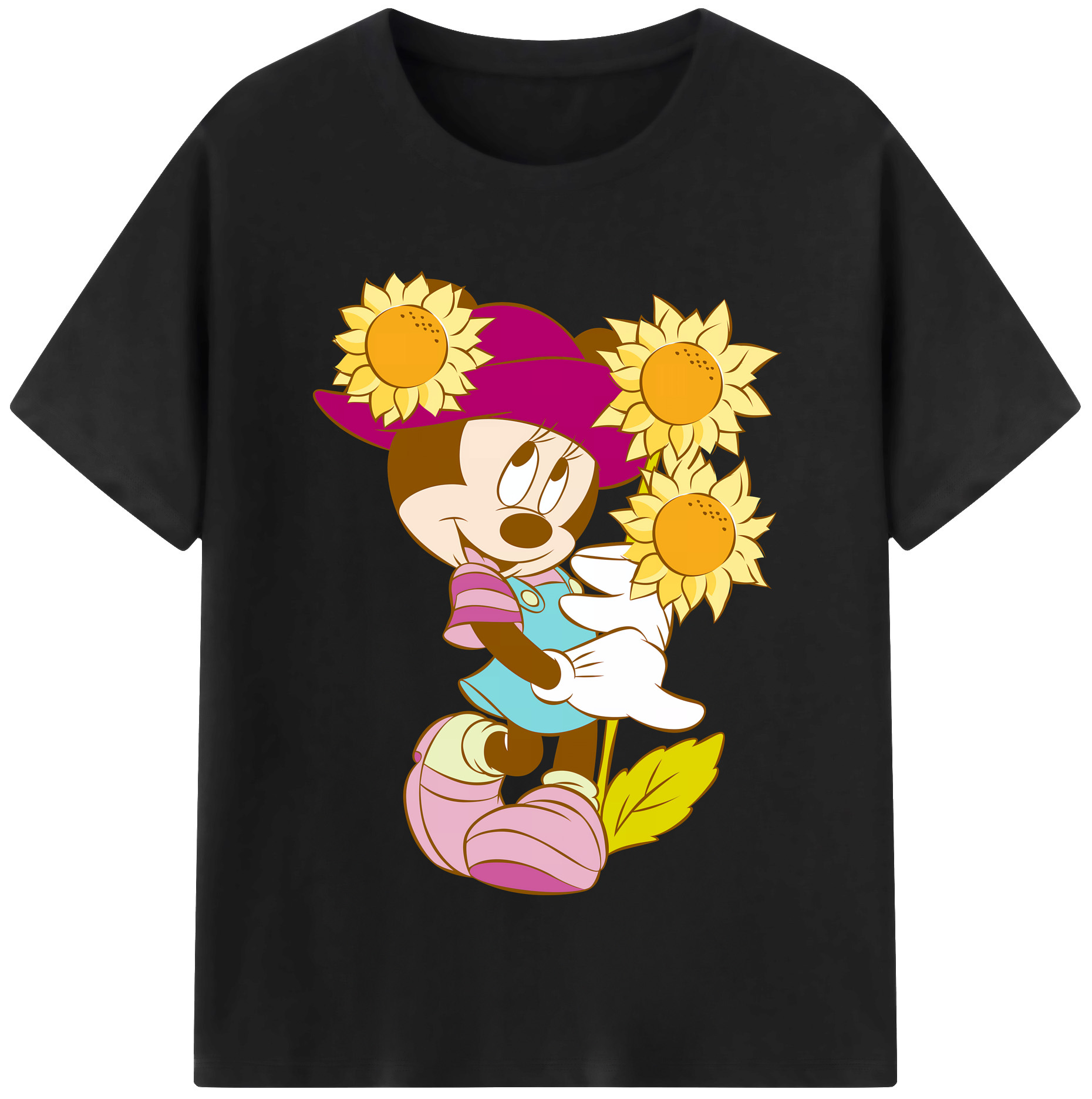 （画像用） ミッキーマウス Mickey Mouse レディースカジュアルプリントTシャツ（綿100％）