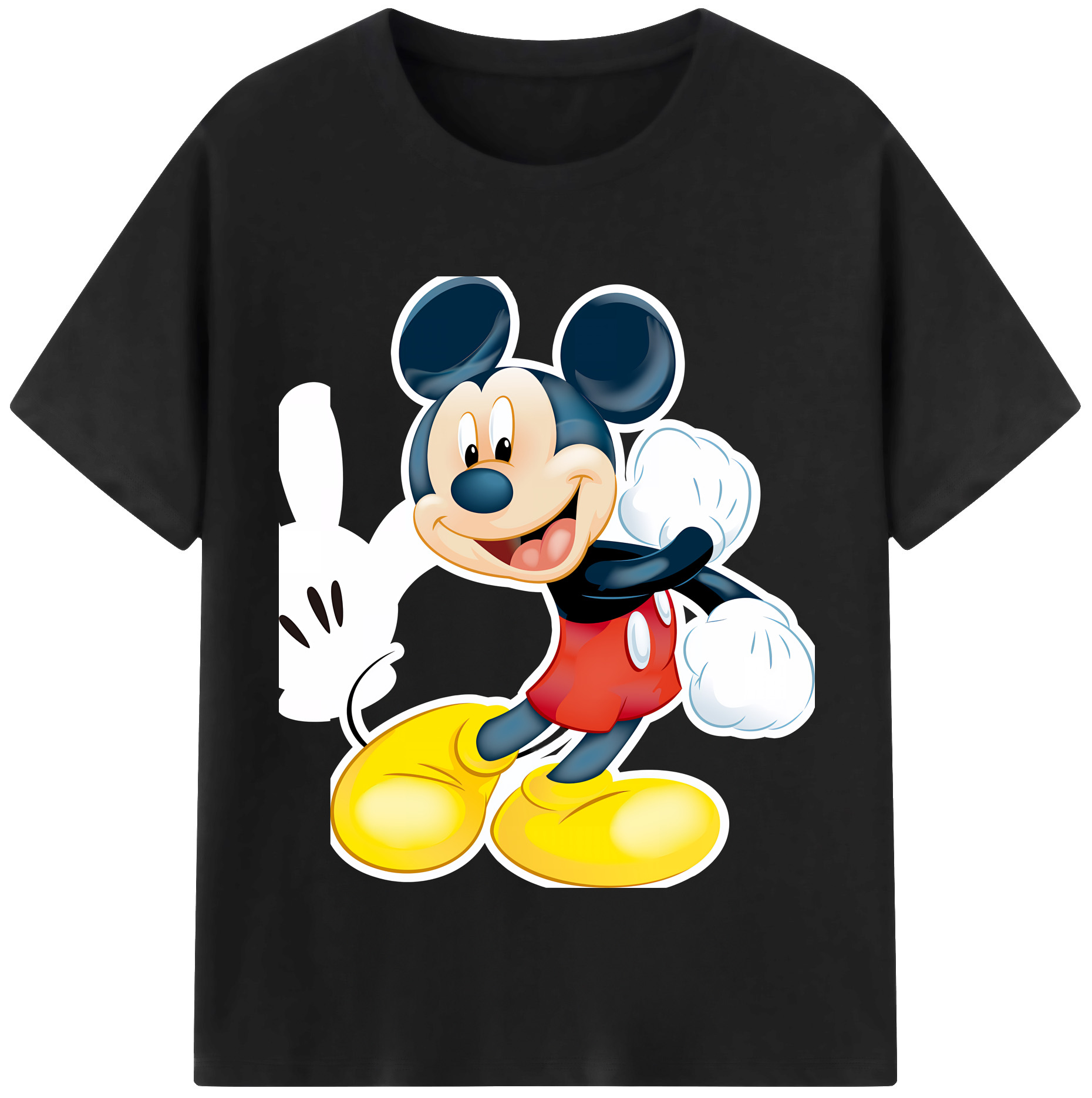 ミッキーマウス Mickey Mouse レディースカジュアルプリントTシャツ（綿100％）