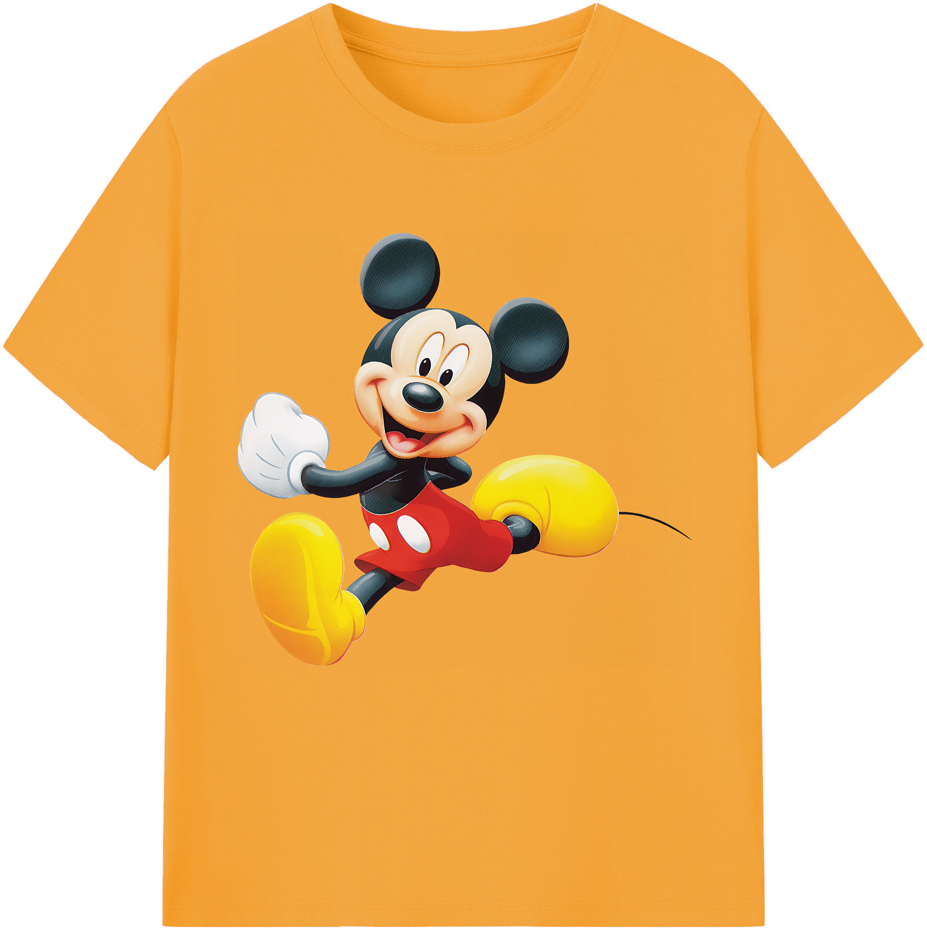 ミッキーマウス Mickey Mouse レディースカジュアルプリントTシャツ（綿100％）
