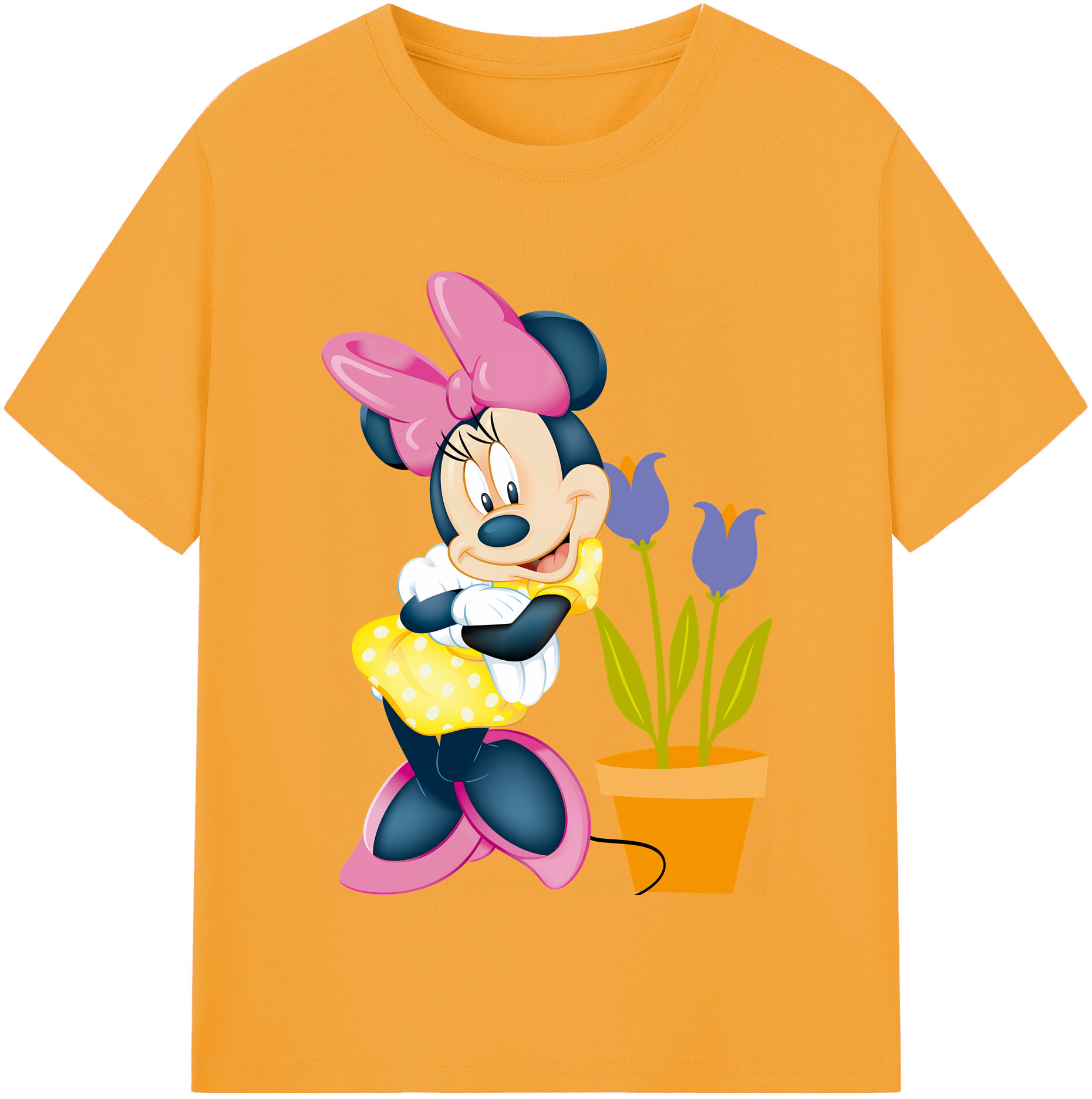 ミッキーマウス Mickey Mouse レディースカジュアルプリントTシャツ（綿100％）