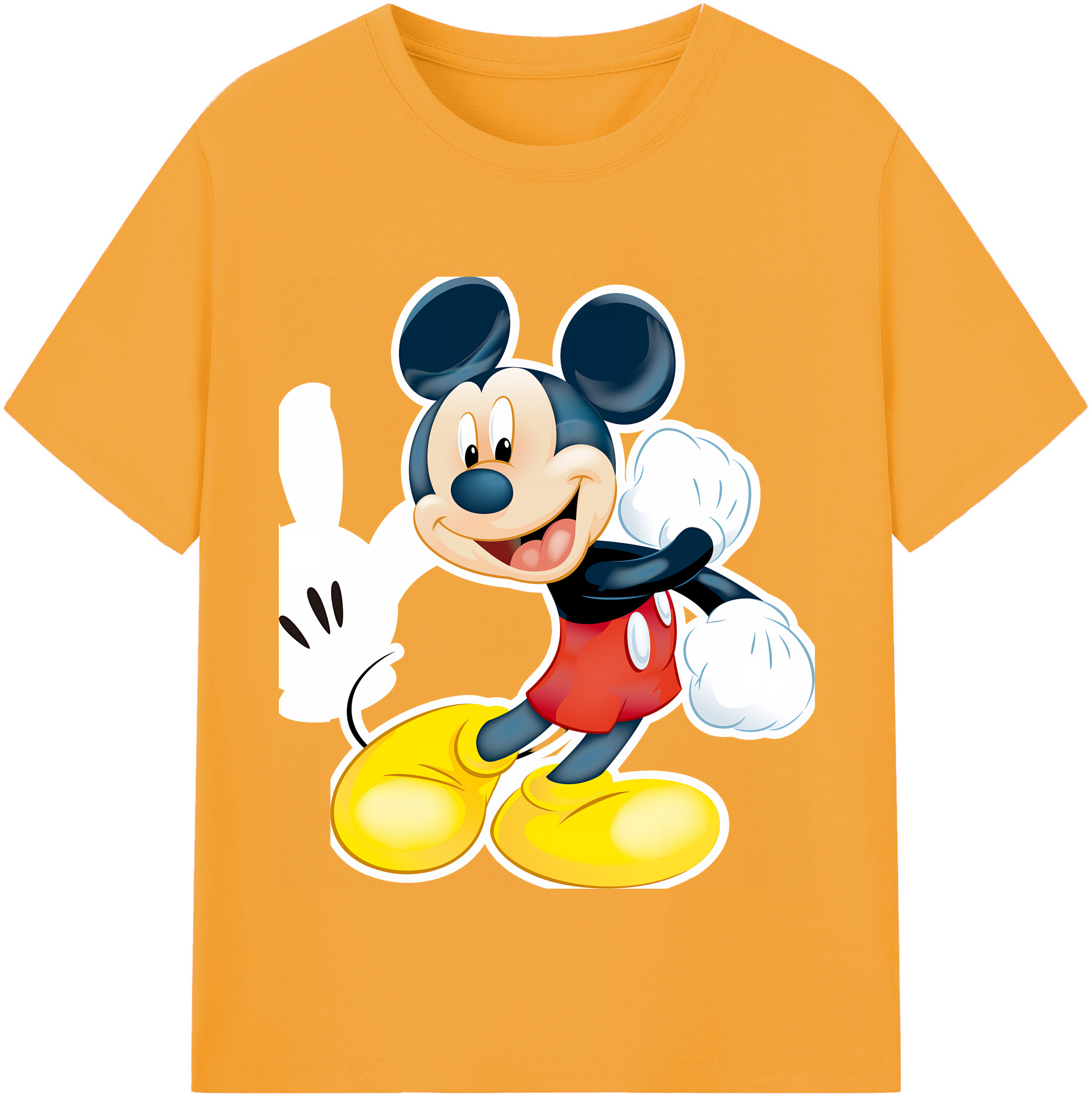 ミッキーマウス Mickey Mouse レディースカジュアルプリントTシャツ（綿100％）