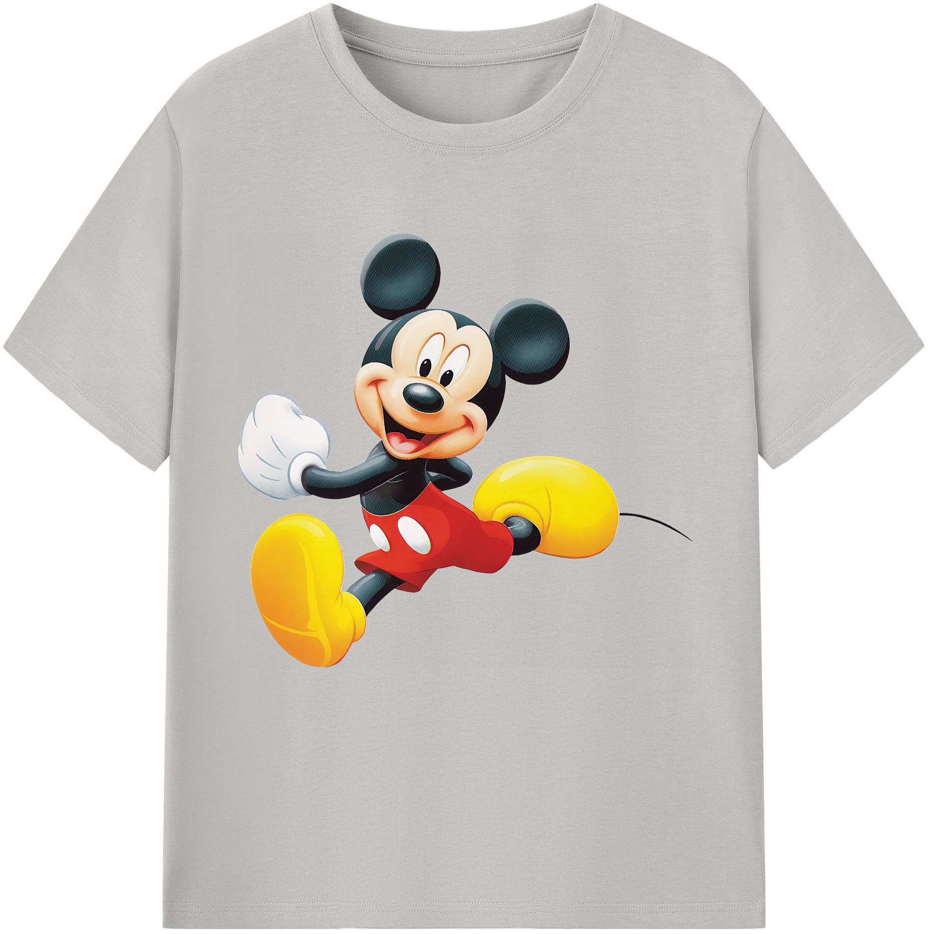 ミッキーマウス Mickey Mouse レディースカジュアルプリントTシャツ（綿100％）