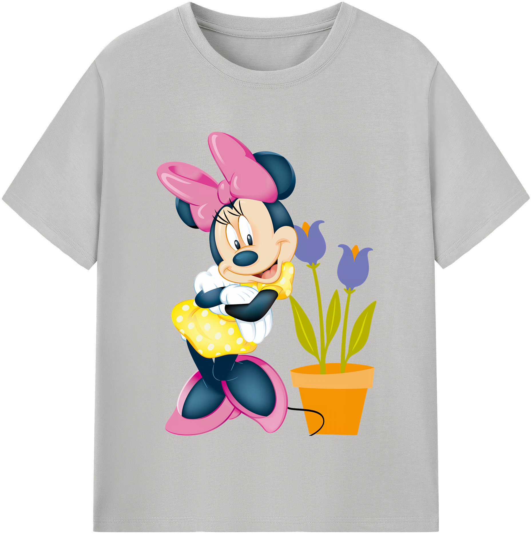 ミッキーマウス Mickey Mouse レディースカジュアルプリントTシャツ（綿100％）