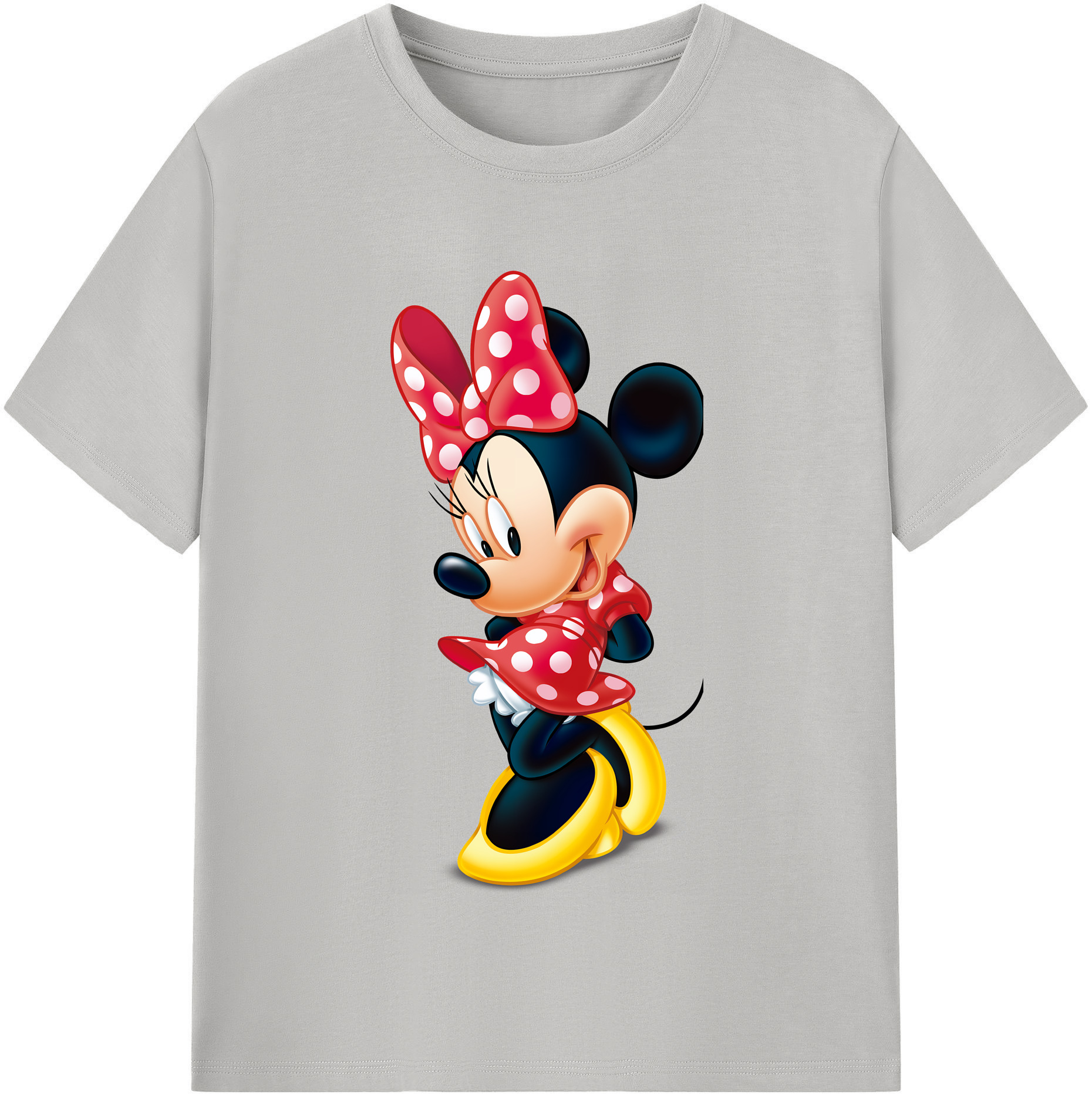 （画像用） ミッキーマウス Mickey Mouse レディースカジュアルプリントTシャツ（綿100％）