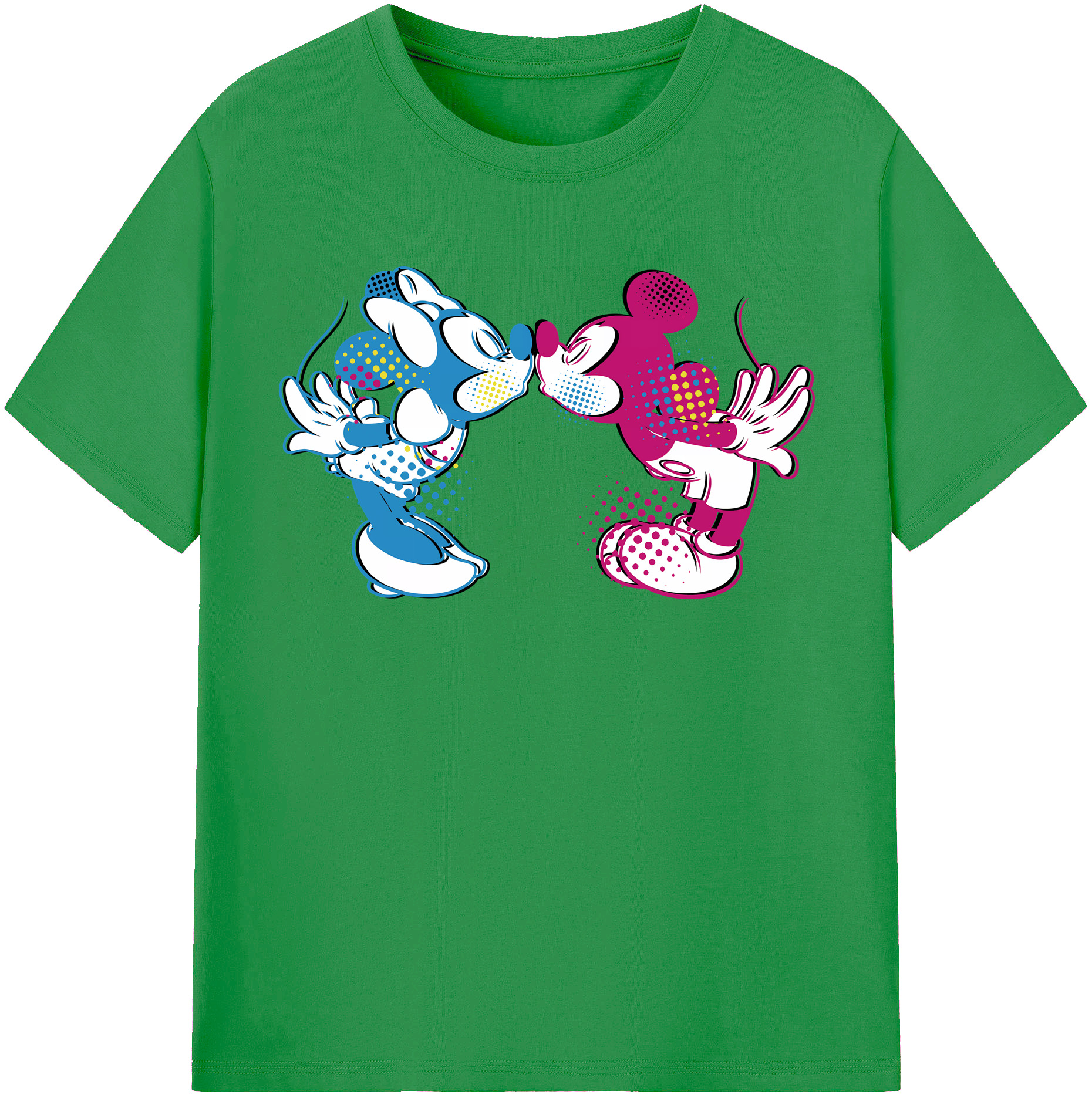 （画像用） ミッキーマウス Mickey Mouse レディースカジュアルプリントTシャツ（綿100％）