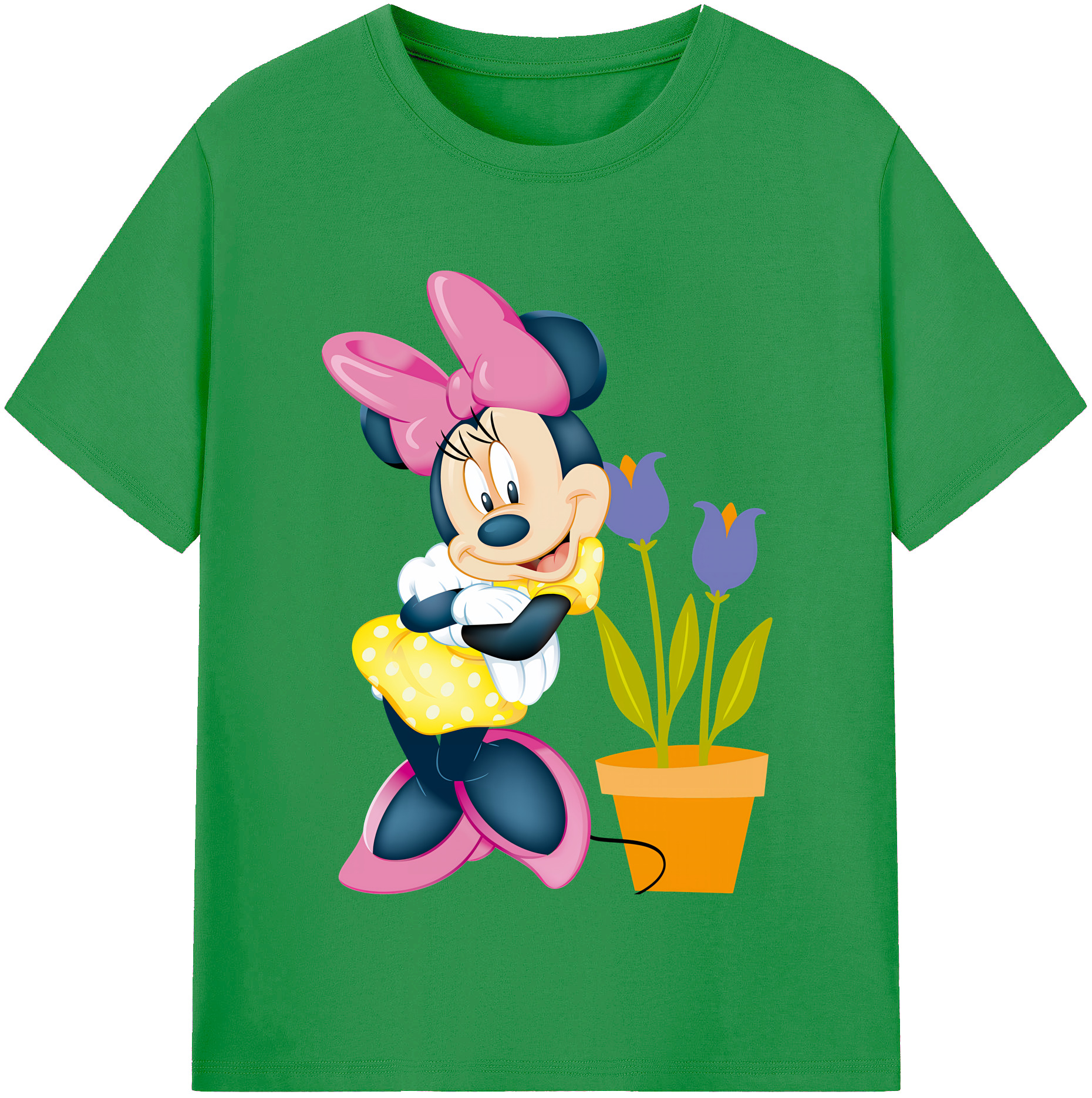 ミッキーマウス Mickey Mouse レディースカジュアルプリントTシャツ（綿100％）