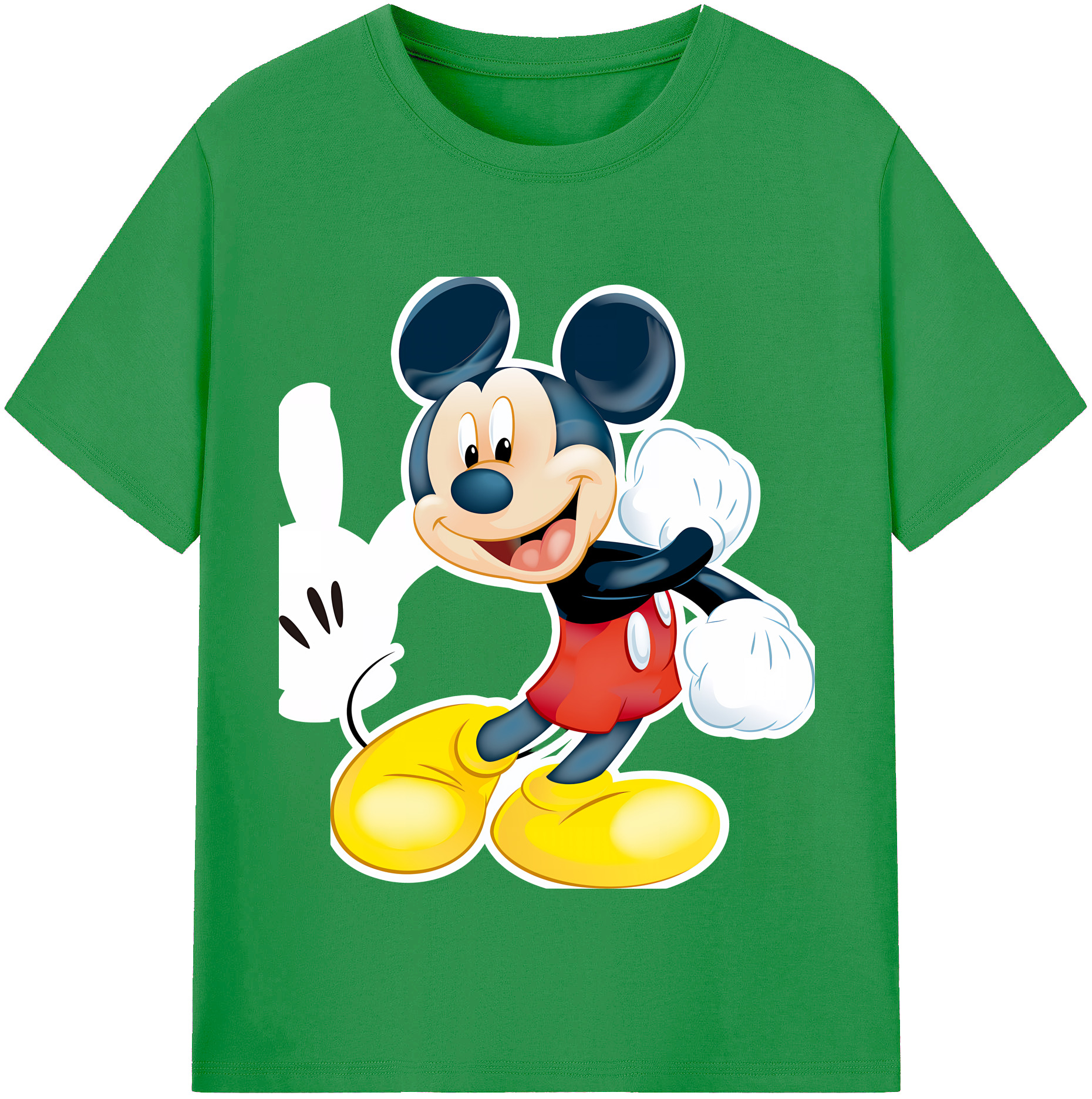 ミッキーマウス Mickey Mouse レディースカジュアルプリントTシャツ（綿100％）