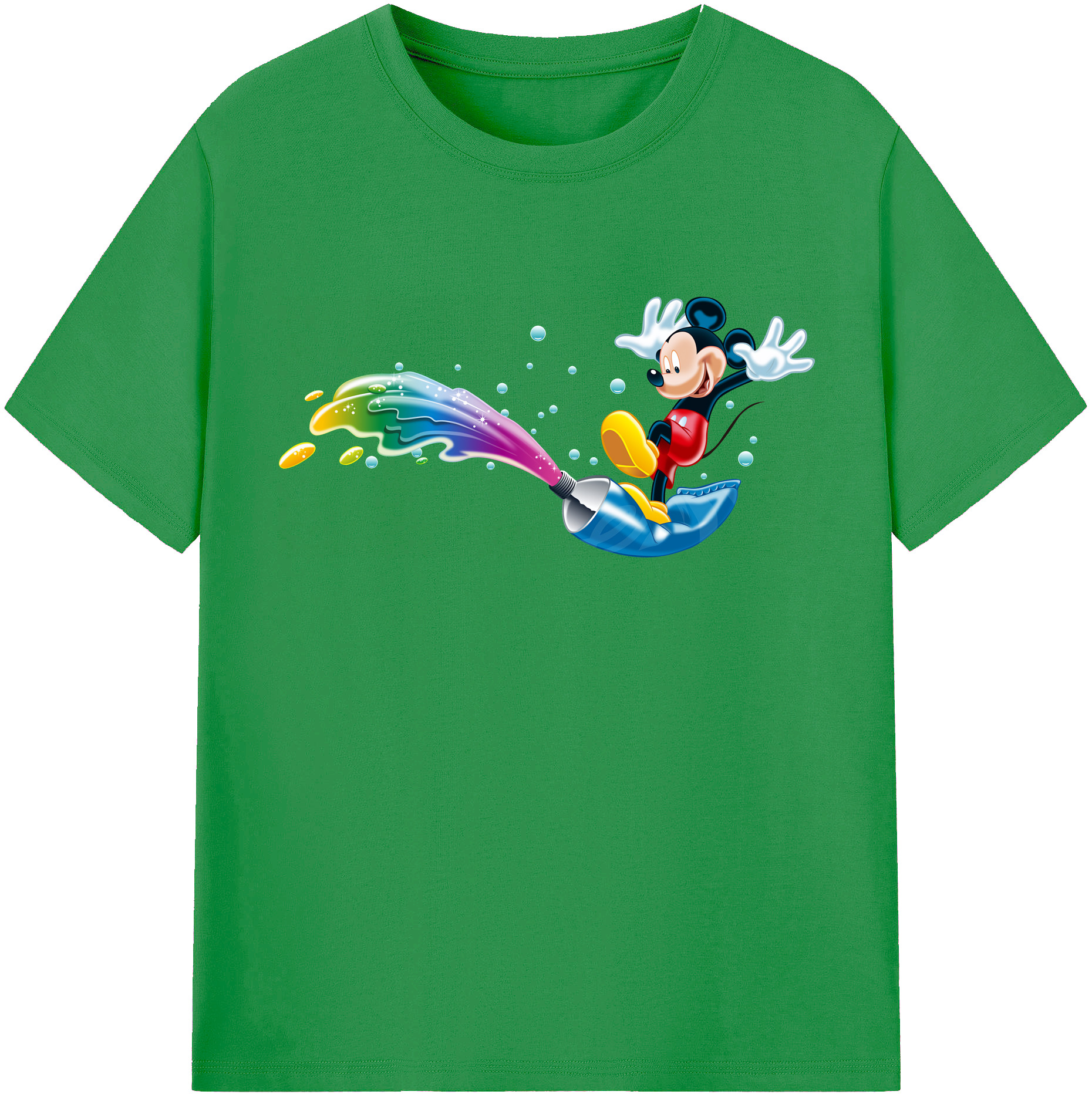 ミッキーマウス Mickey Mouse レディースカジュアルプリントTシャツ（綿100％）