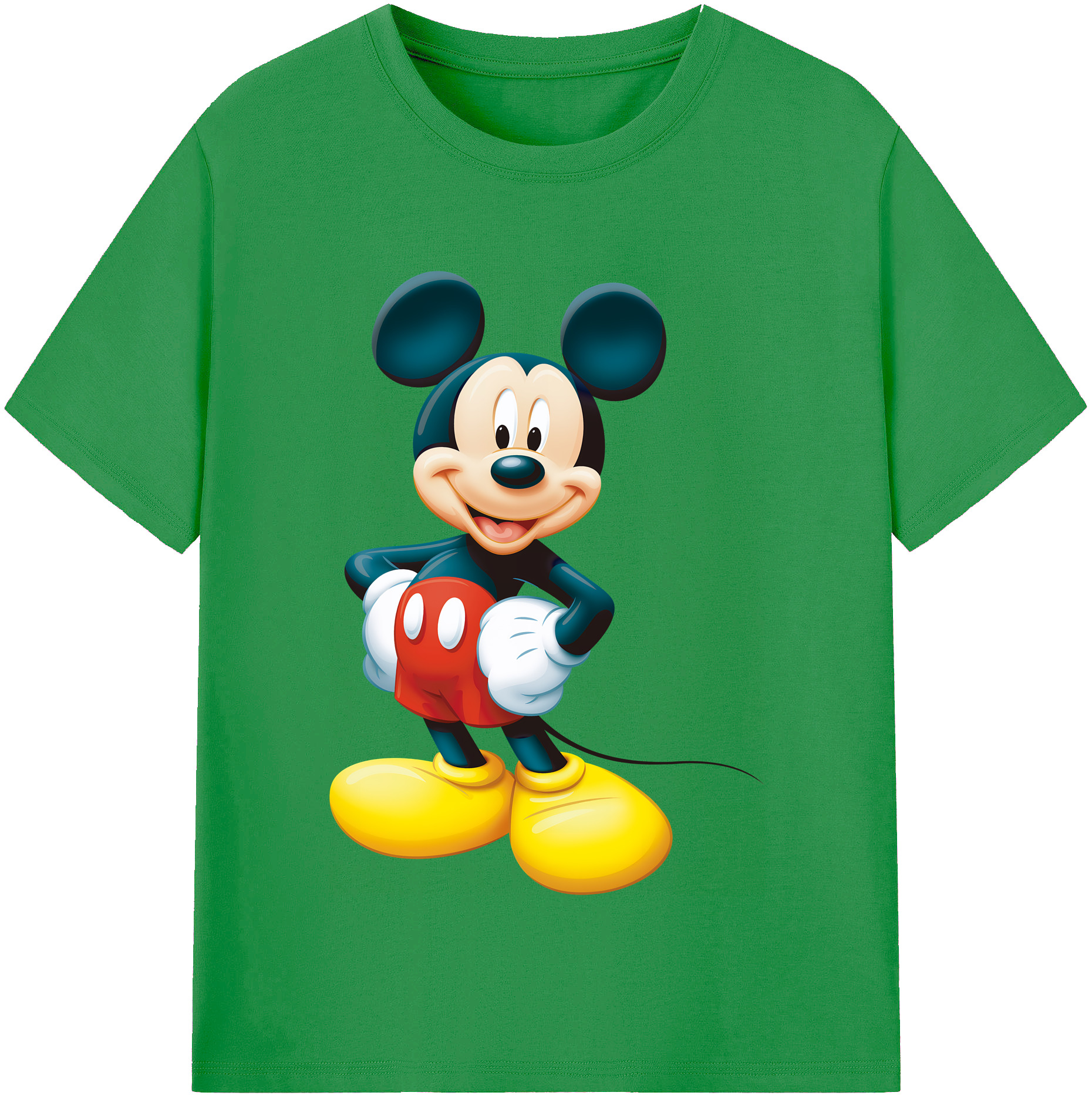 （画像用） ミッキーマウス Mickey Mouse レディースカジュアルプリントTシャツ（綿100％）
