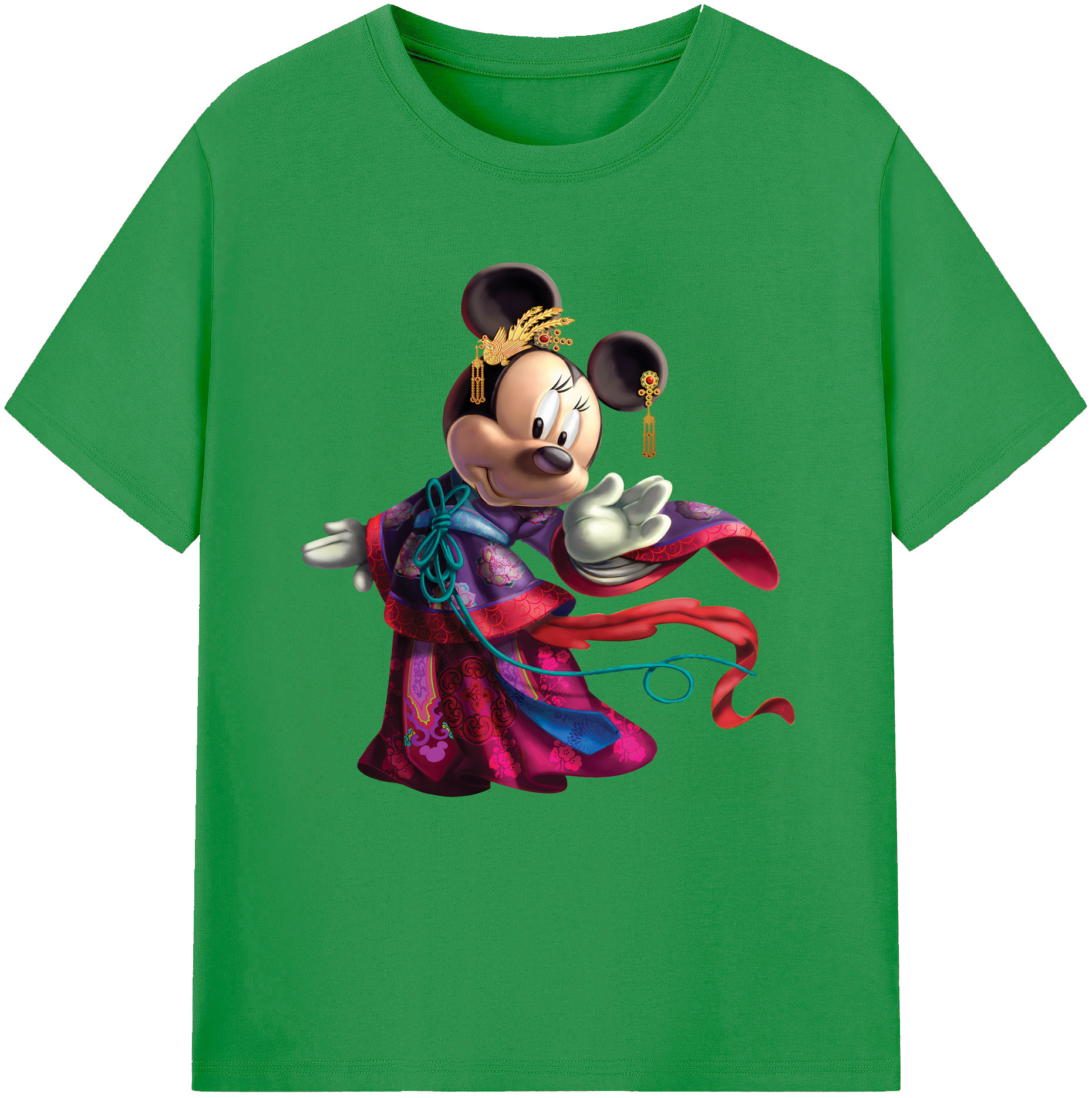 （画像用） ミッキーマウス Mickey Mouse レディースカジュアルプリントTシャツ（綿100％）