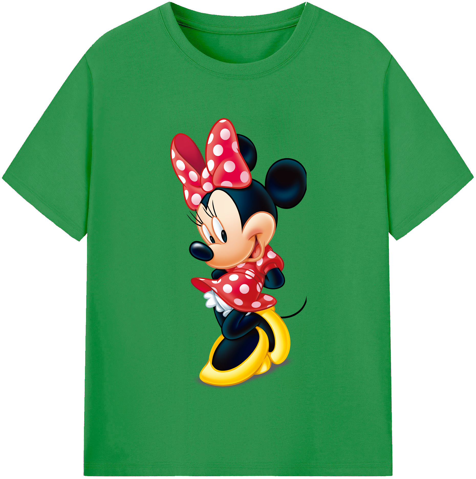 （画像用） ミッキーマウス Mickey Mouse レディースカジュアルプリントTシャツ（綿100％）