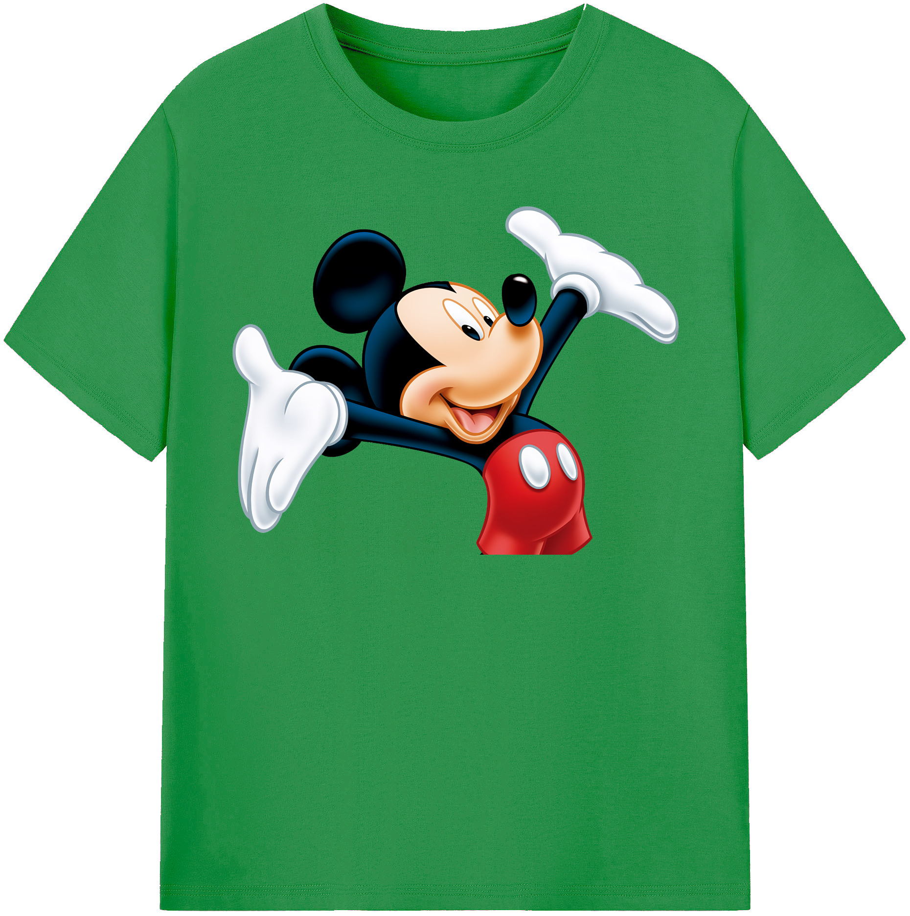 （画像用） ミッキーマウス Mickey Mouse レディースカジュアルプリントTシャツ（綿100％）