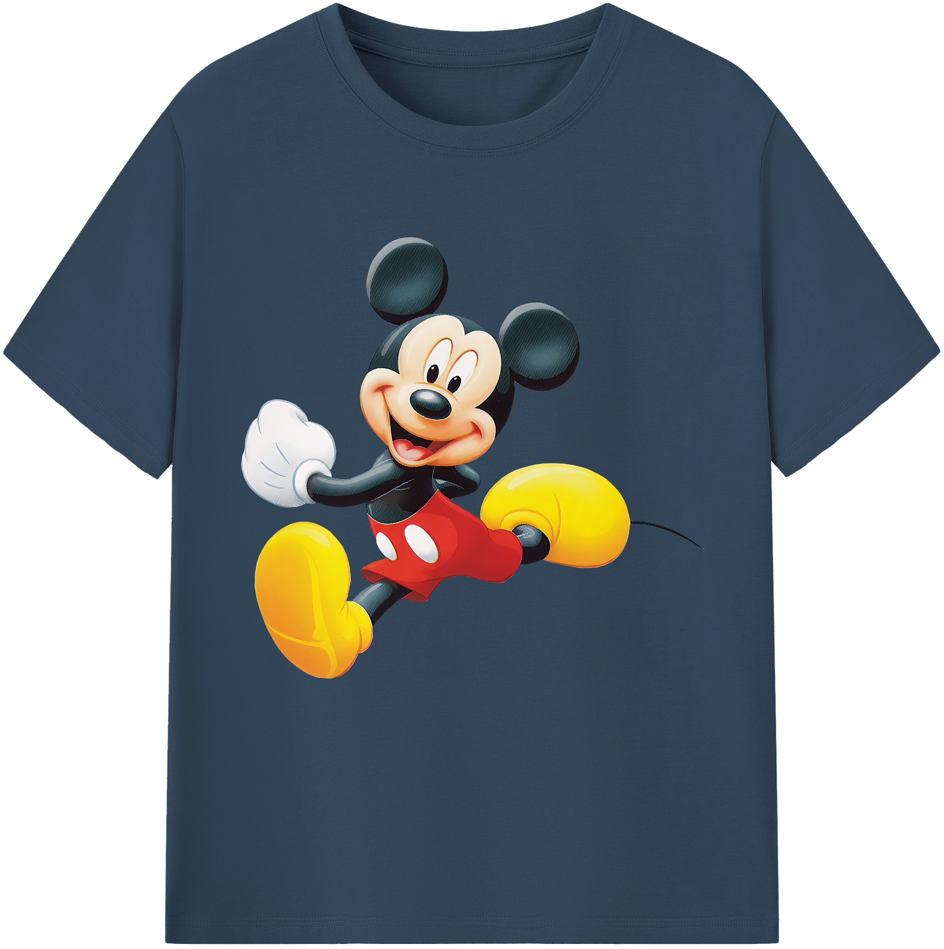 ミッキーマウス Mickey Mouse レディースカジュアルプリントTシャツ（綿100％）