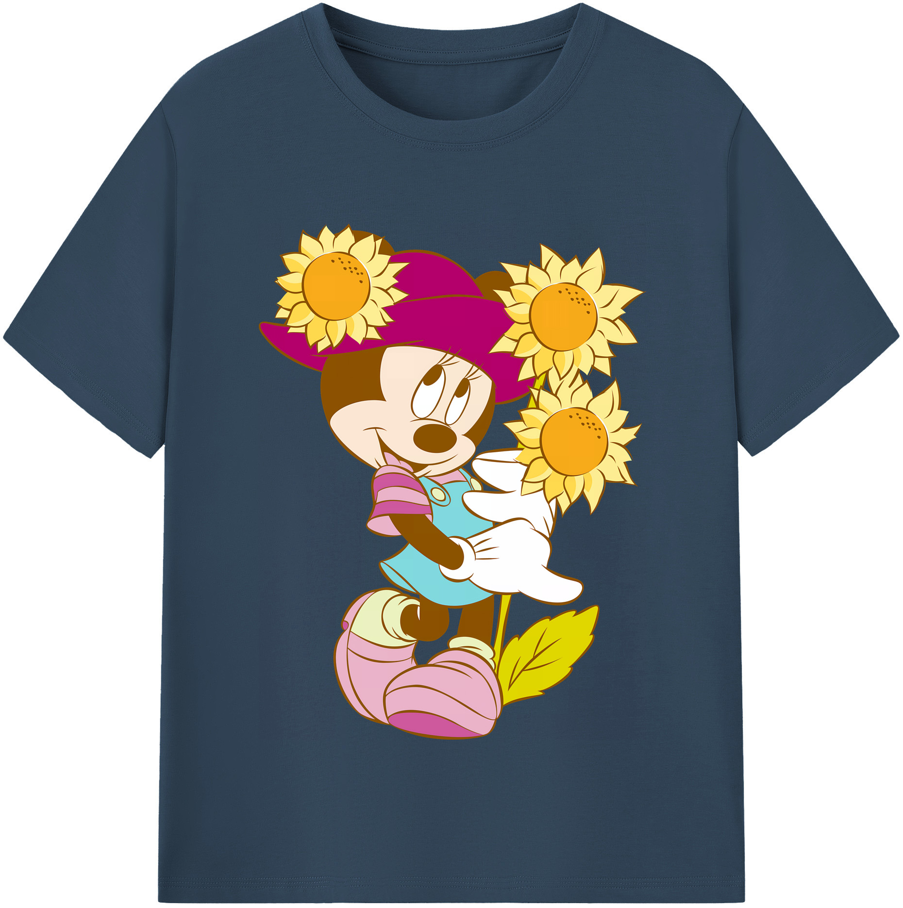 （画像用） ミッキーマウス Mickey Mouse レディースカジュアルプリントTシャツ（綿100％）