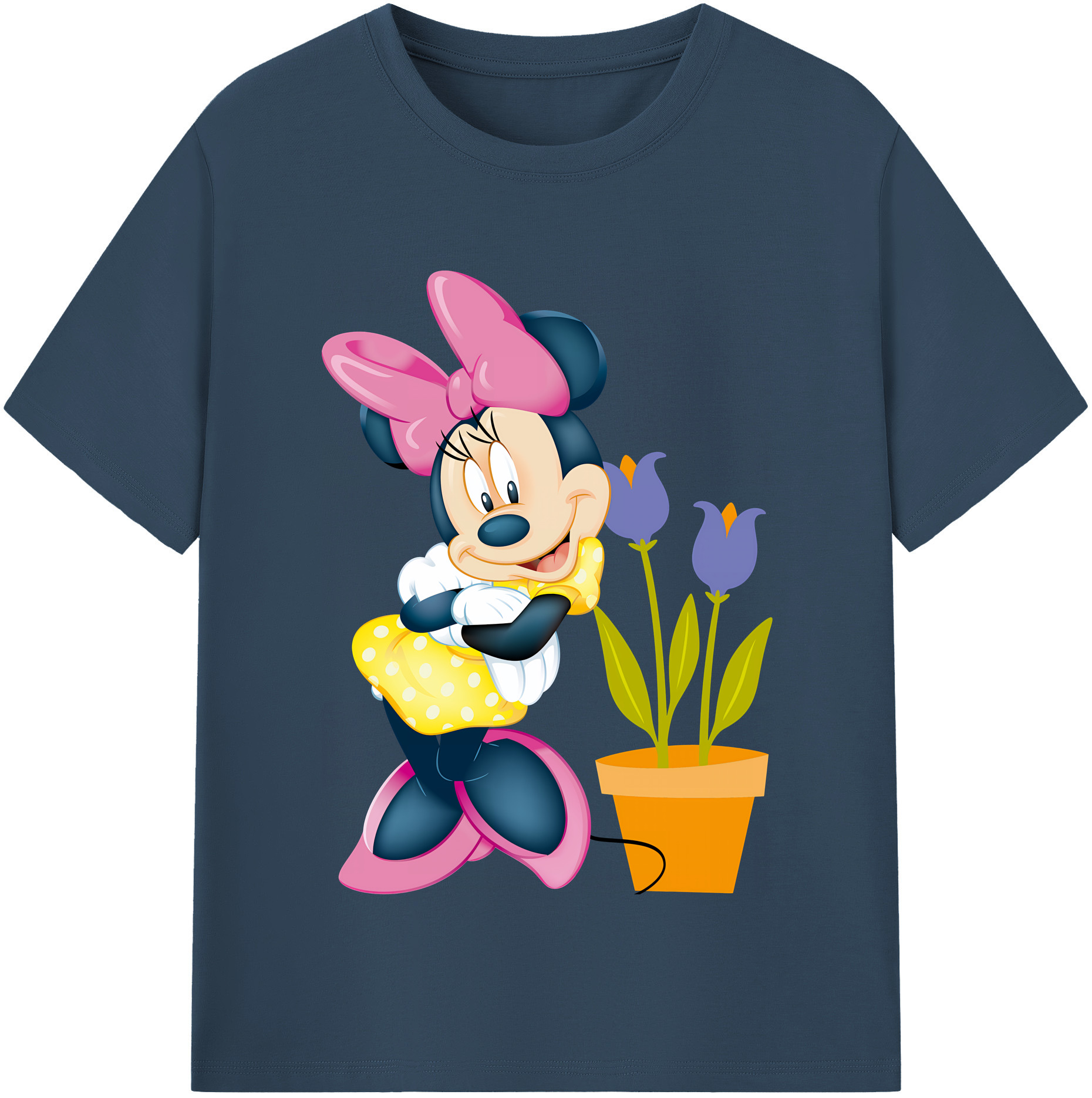 ミッキーマウス Mickey Mouse レディースカジュアルプリントTシャツ（綿100％）