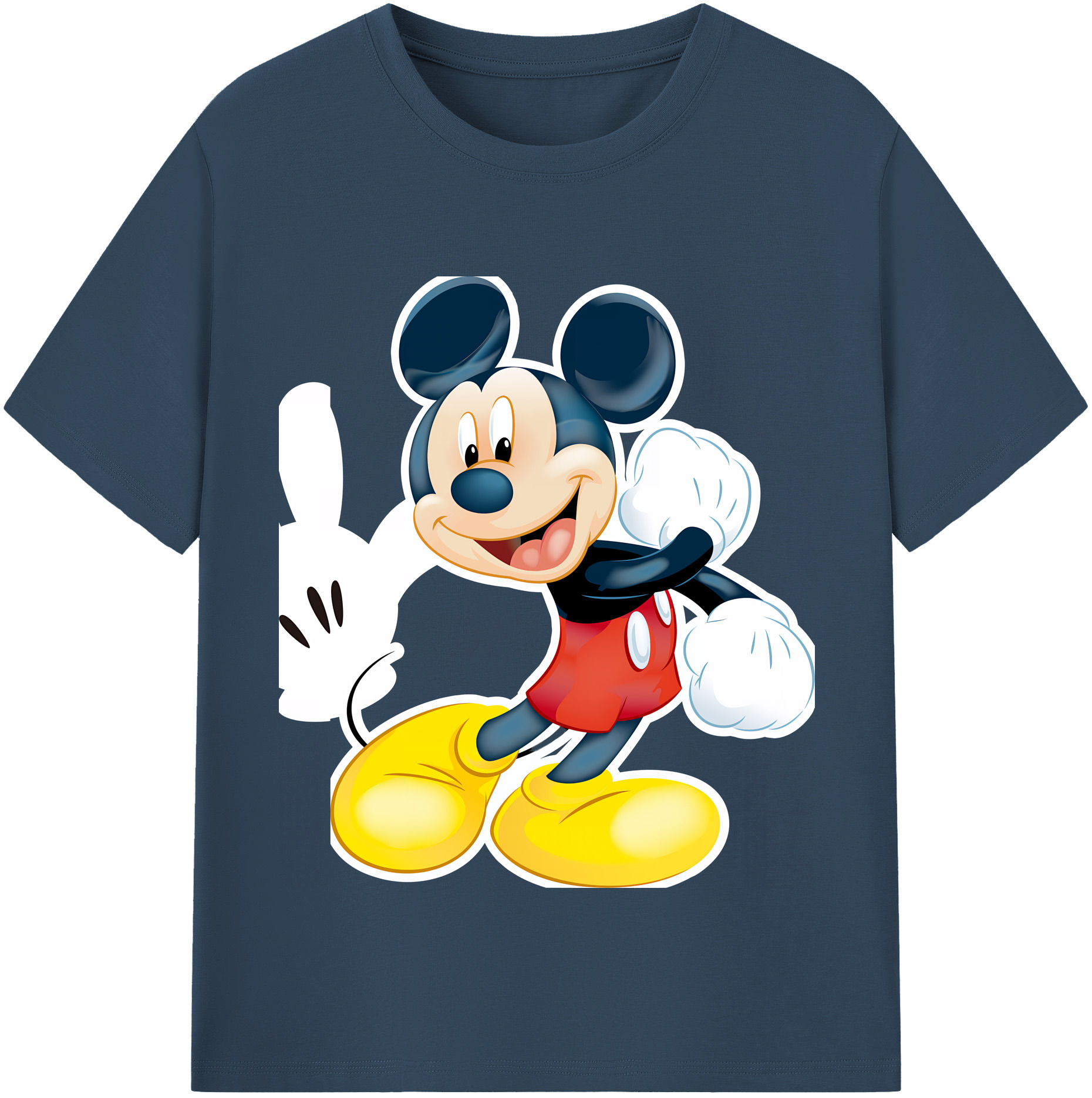 ミッキーマウス Mickey Mouse レディースカジュアルプリントTシャツ（綿100％）