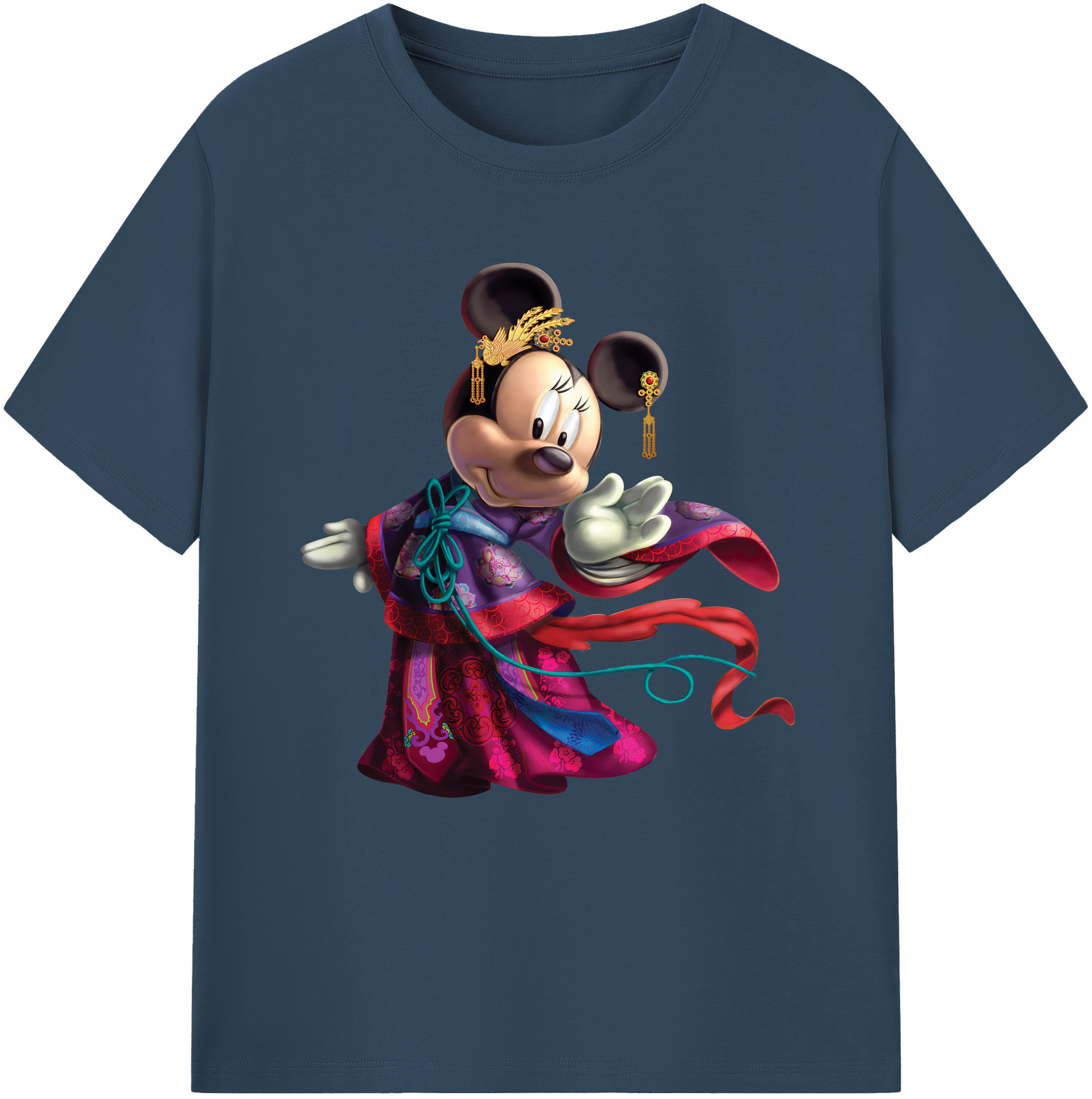 （画像用） ミッキーマウス Mickey Mouse レディースカジュアルプリントTシャツ（綿100％）