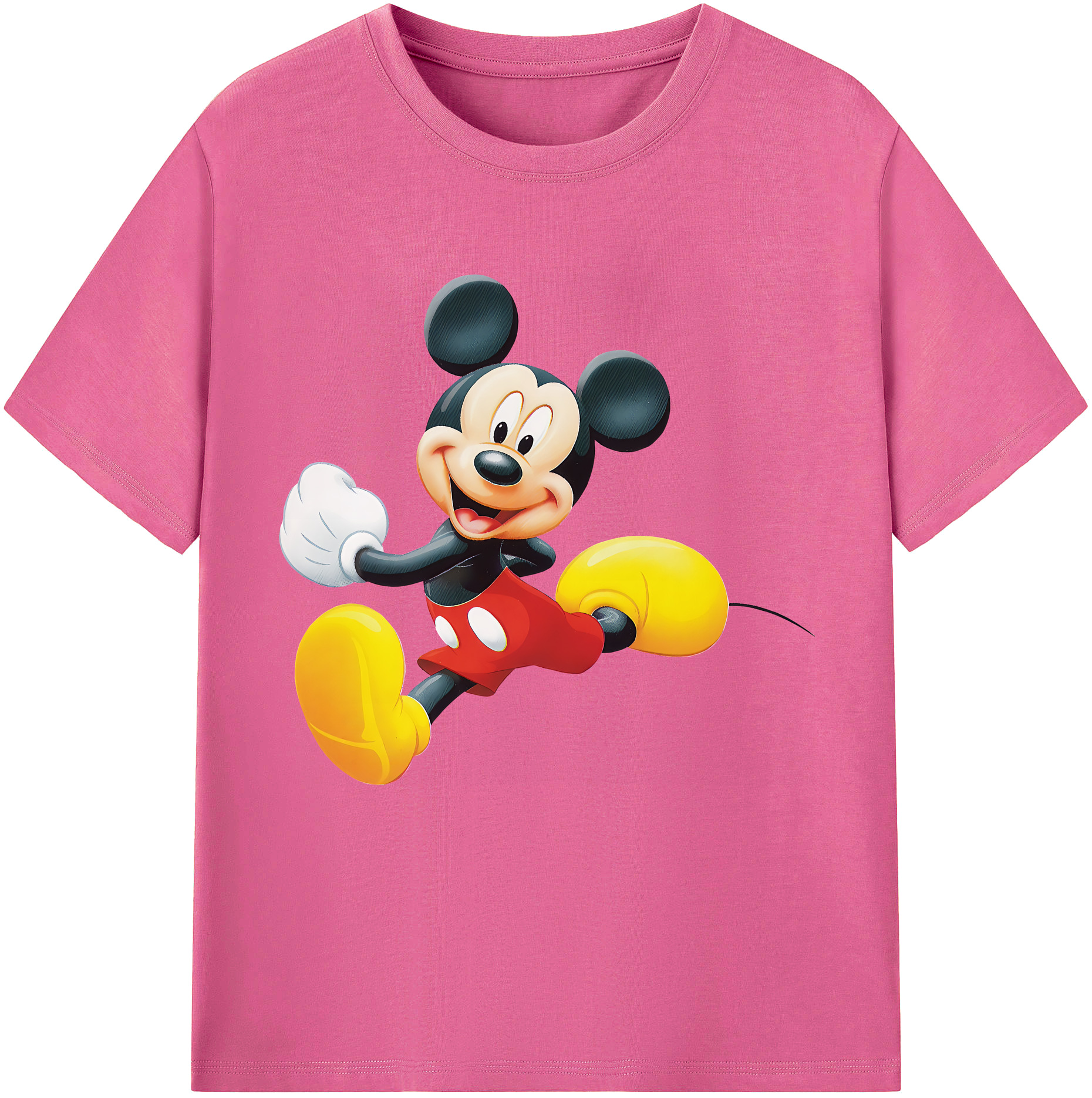 ミッキーマウス Mickey Mouse レディースカジュアルプリントTシャツ（綿100％）