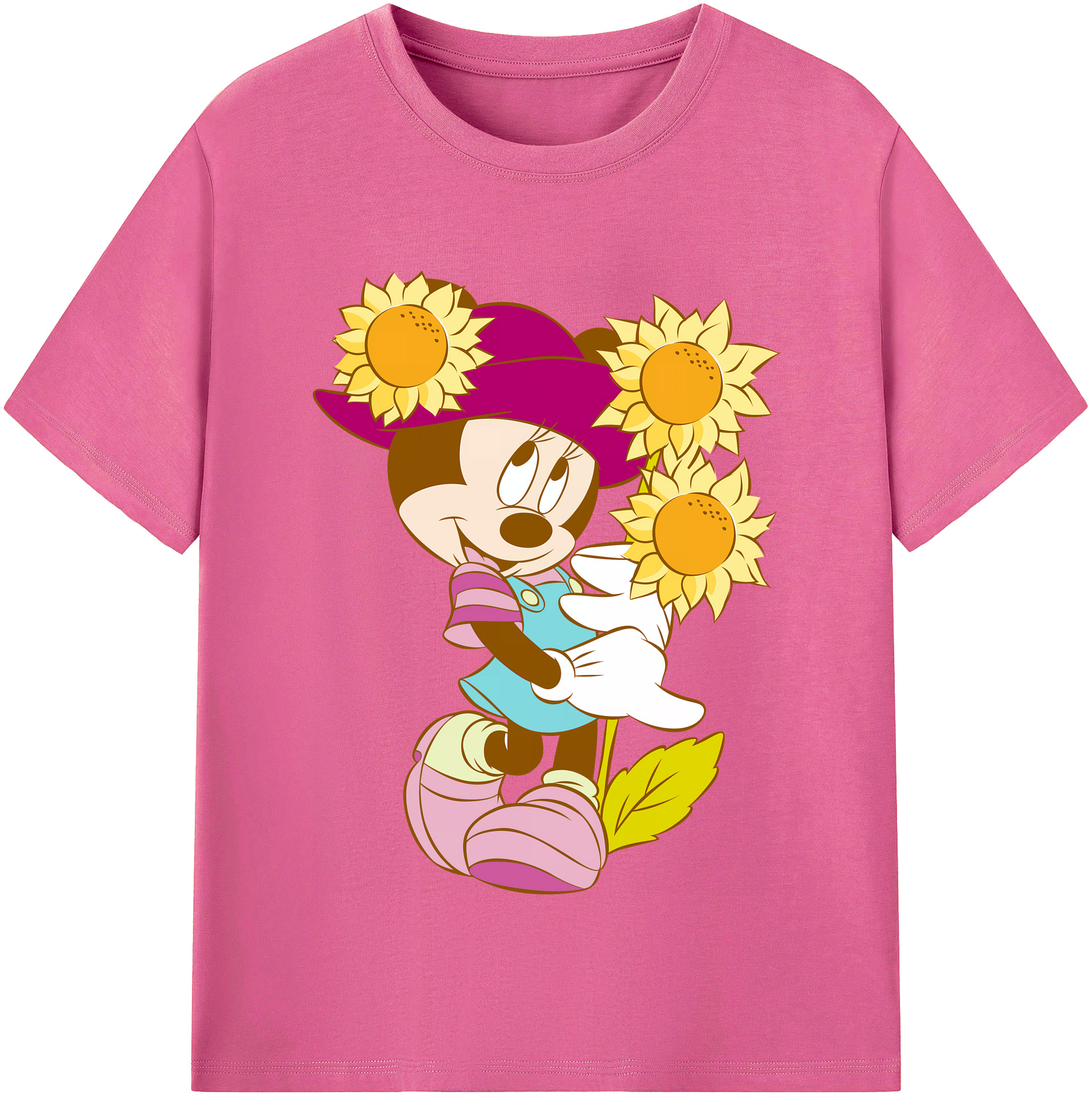 （画像用） ミッキーマウス Mickey Mouse レディースカジュアルプリントTシャツ（綿100％）