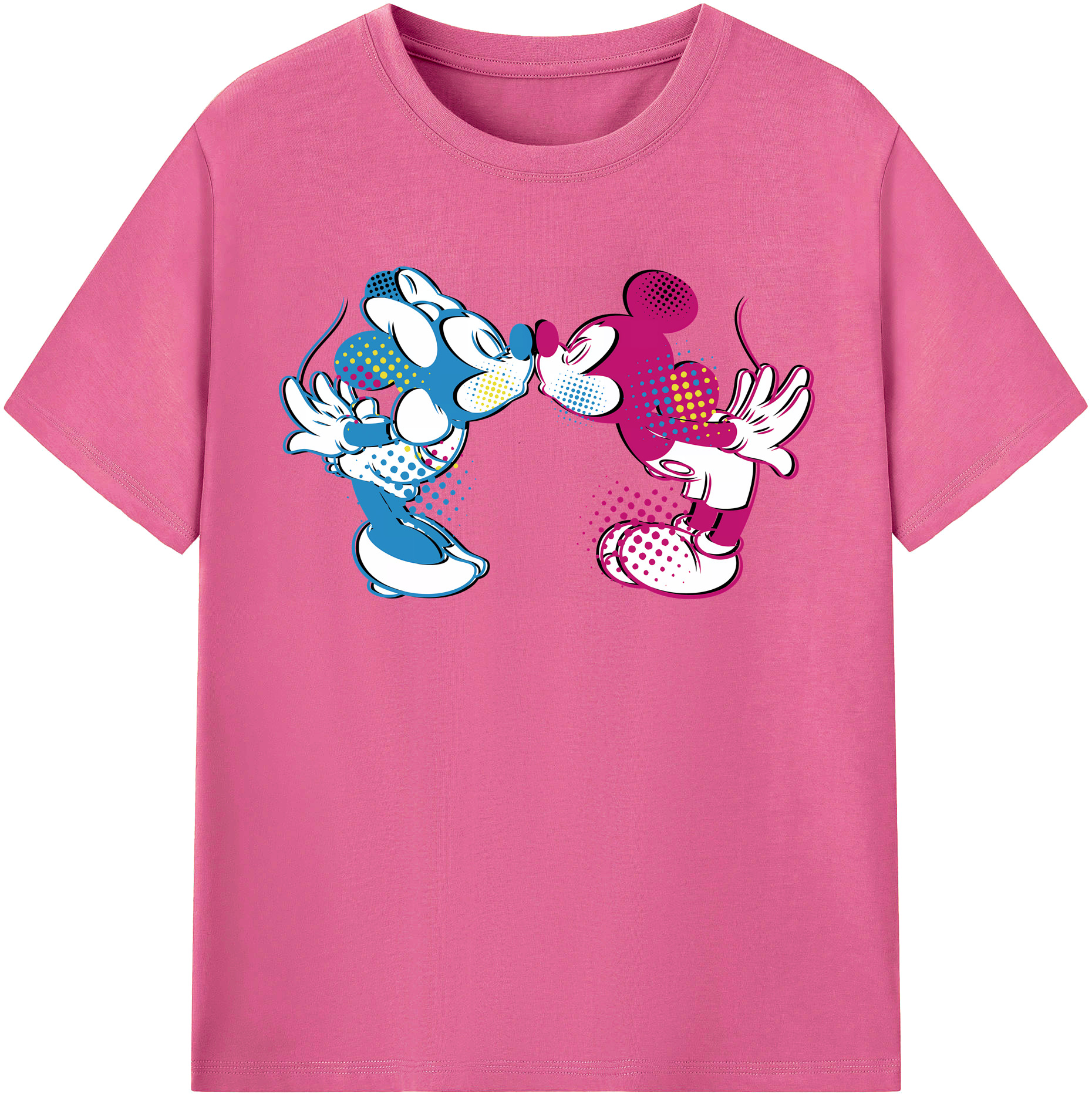 （画像用） ミッキーマウス Mickey Mouse レディースカジュアルプリントTシャツ（綿100％）