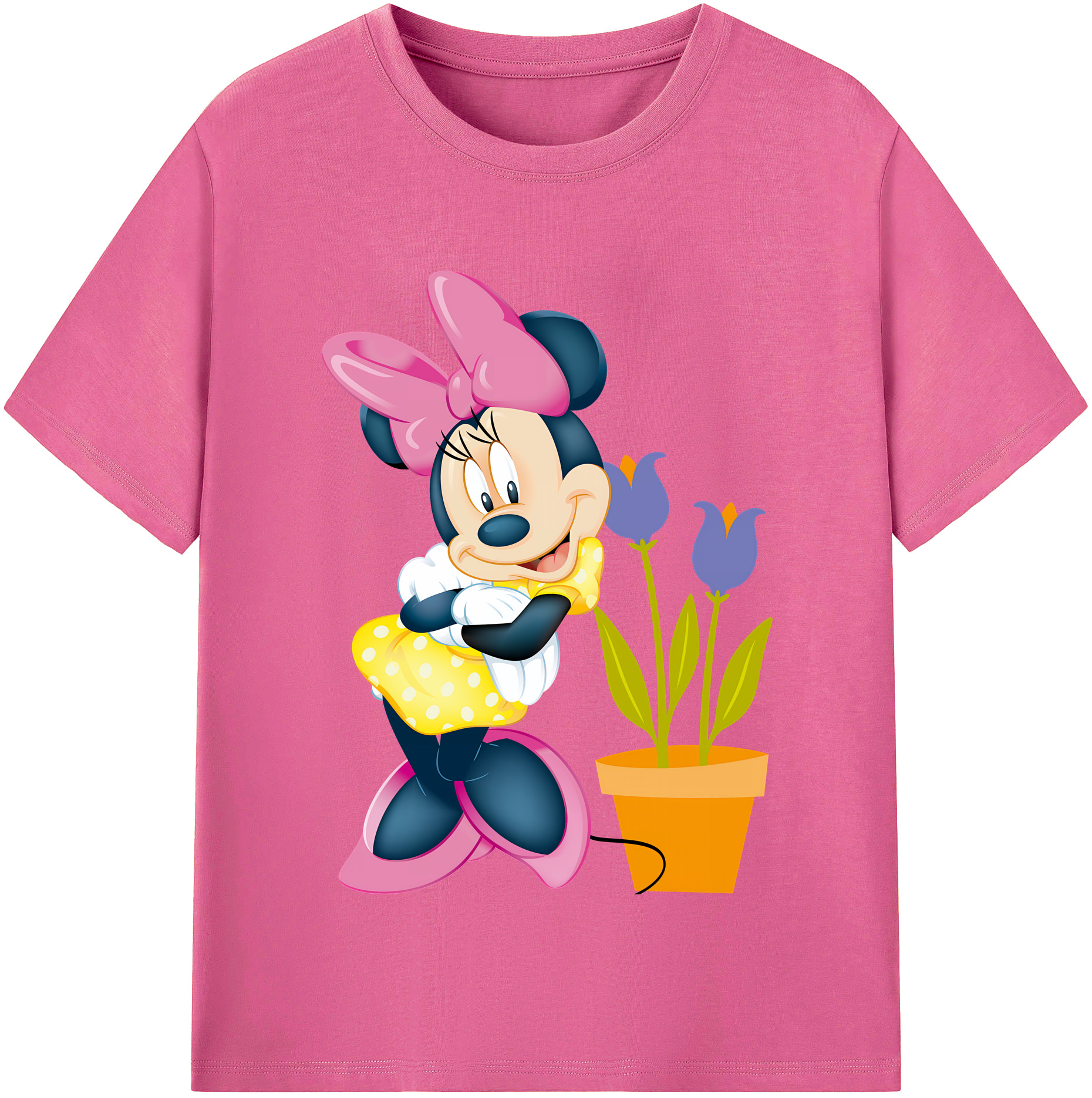 ミッキーマウス Mickey Mouse レディースカジュアルプリントTシャツ（綿100％）