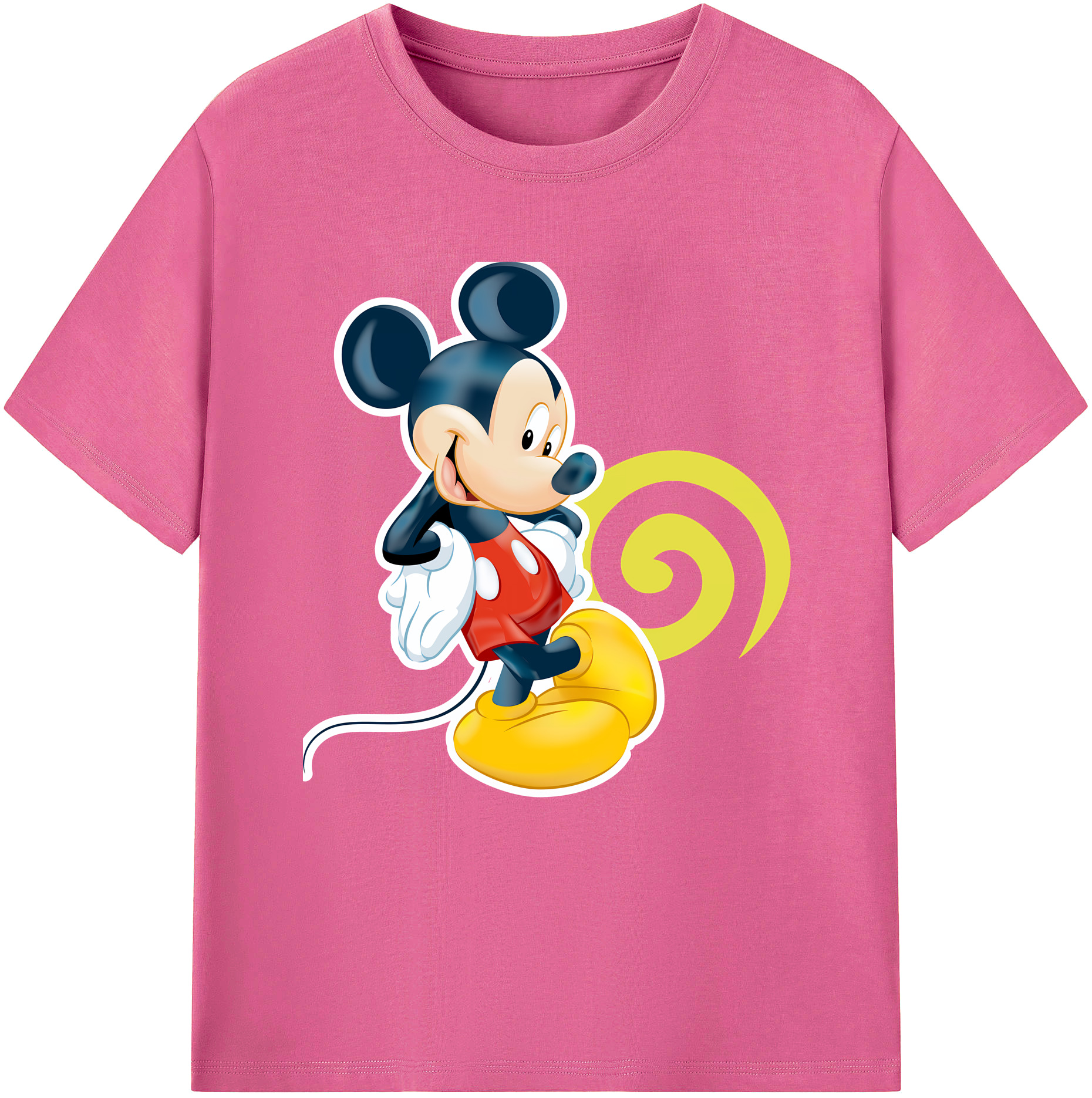 ミッキーマウス Mickey Mouse レディースカジュアルプリントTシャツ（綿100％）