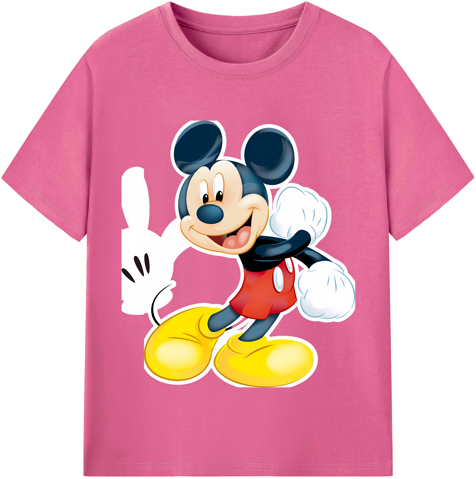 ミッキーマウス Mickey Mouse レディースカジュアルプリントTシャツ（綿100％）