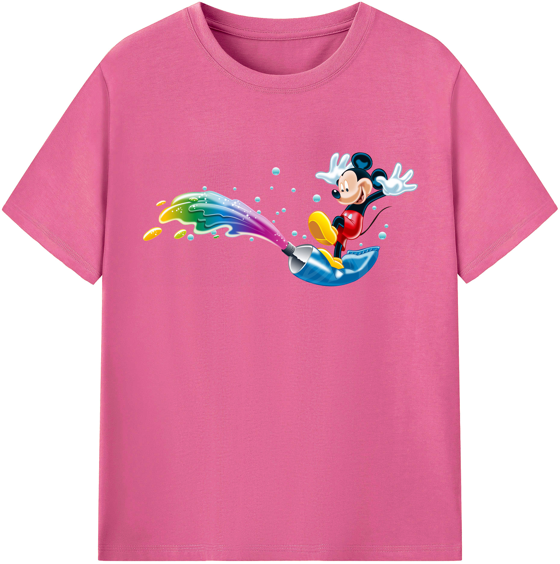 ミッキーマウス Mickey Mouse レディースカジュアルプリントTシャツ（綿100％）
