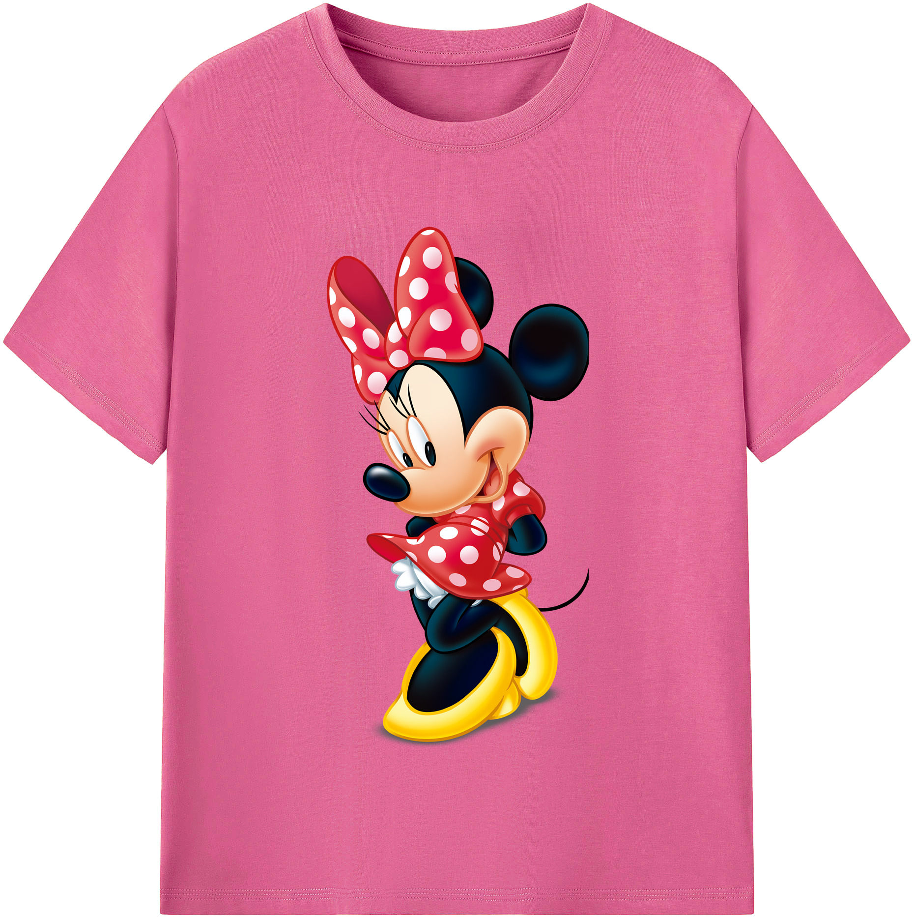 （画像用） ミッキーマウス Mickey Mouse レディースカジュアルプリントTシャツ（綿100％）