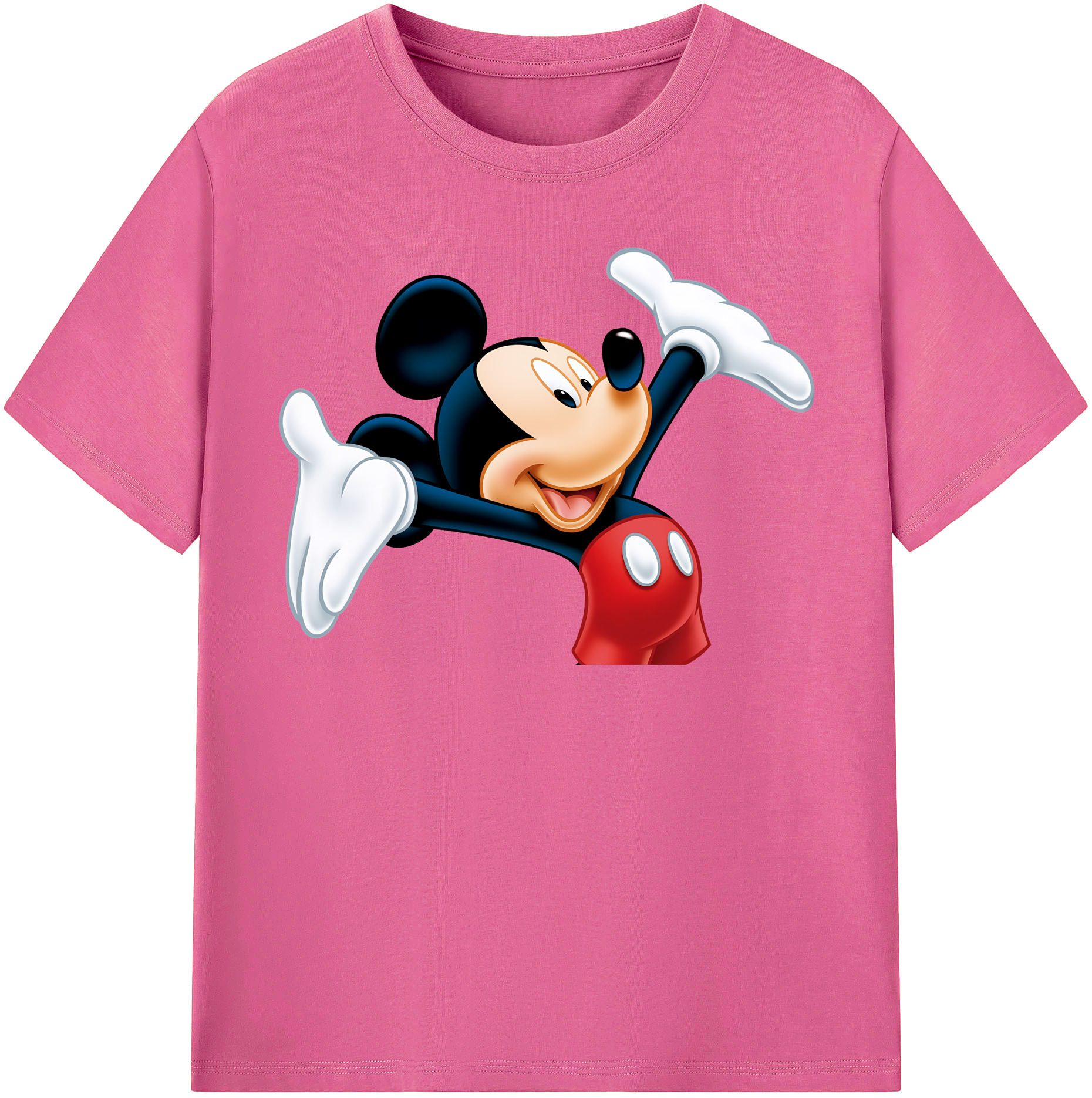 （画像用） ミッキーマウス Mickey Mouse レディースカジュアルプリントTシャツ（綿100％）
