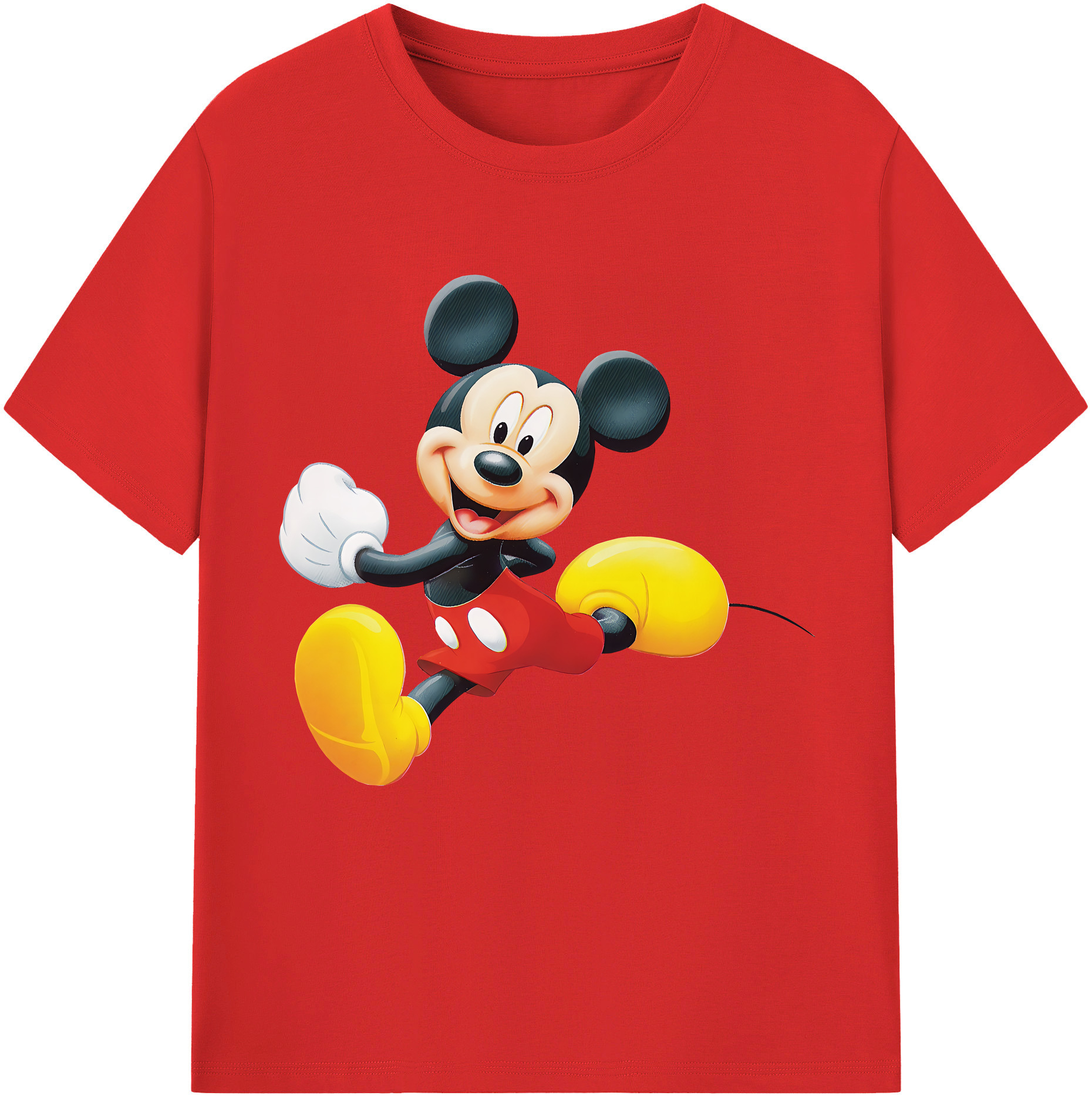 ミッキーマウス Mickey Mouse レディースカジュアルプリントTシャツ（綿100％）