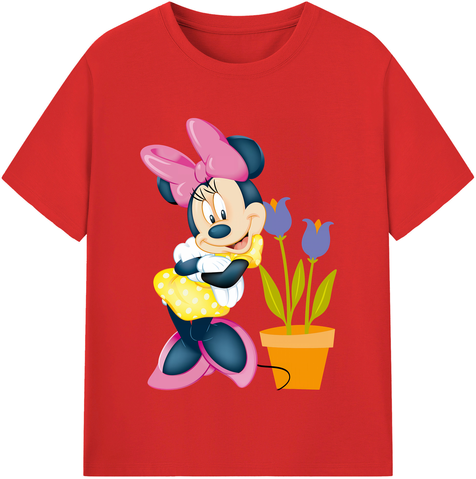 ミッキーマウス Mickey Mouse レディースカジュアルプリントTシャツ（綿100％）