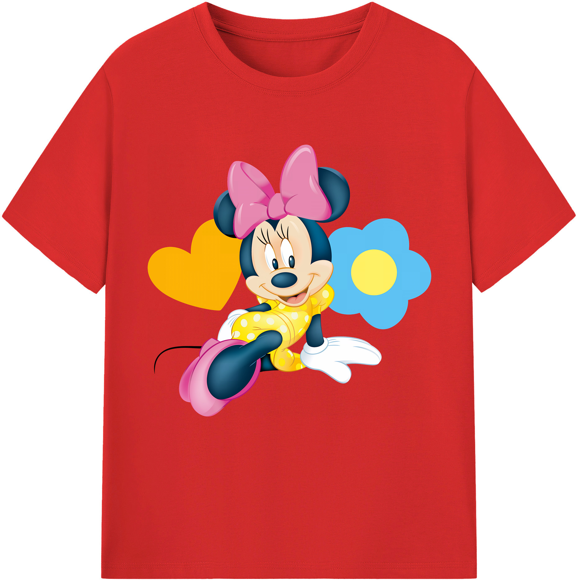 ミッキーマウス Mickey Mouse レディースカジュアルプリントTシャツ（綿100％）