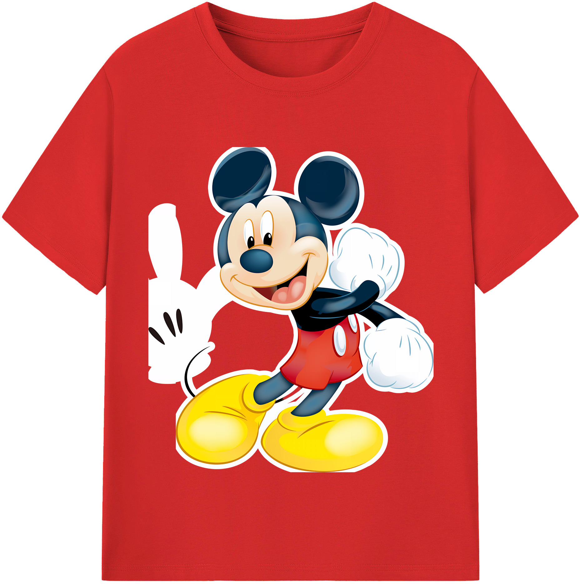 ミッキーマウス Mickey Mouse レディースカジュアルプリントTシャツ（綿100％）